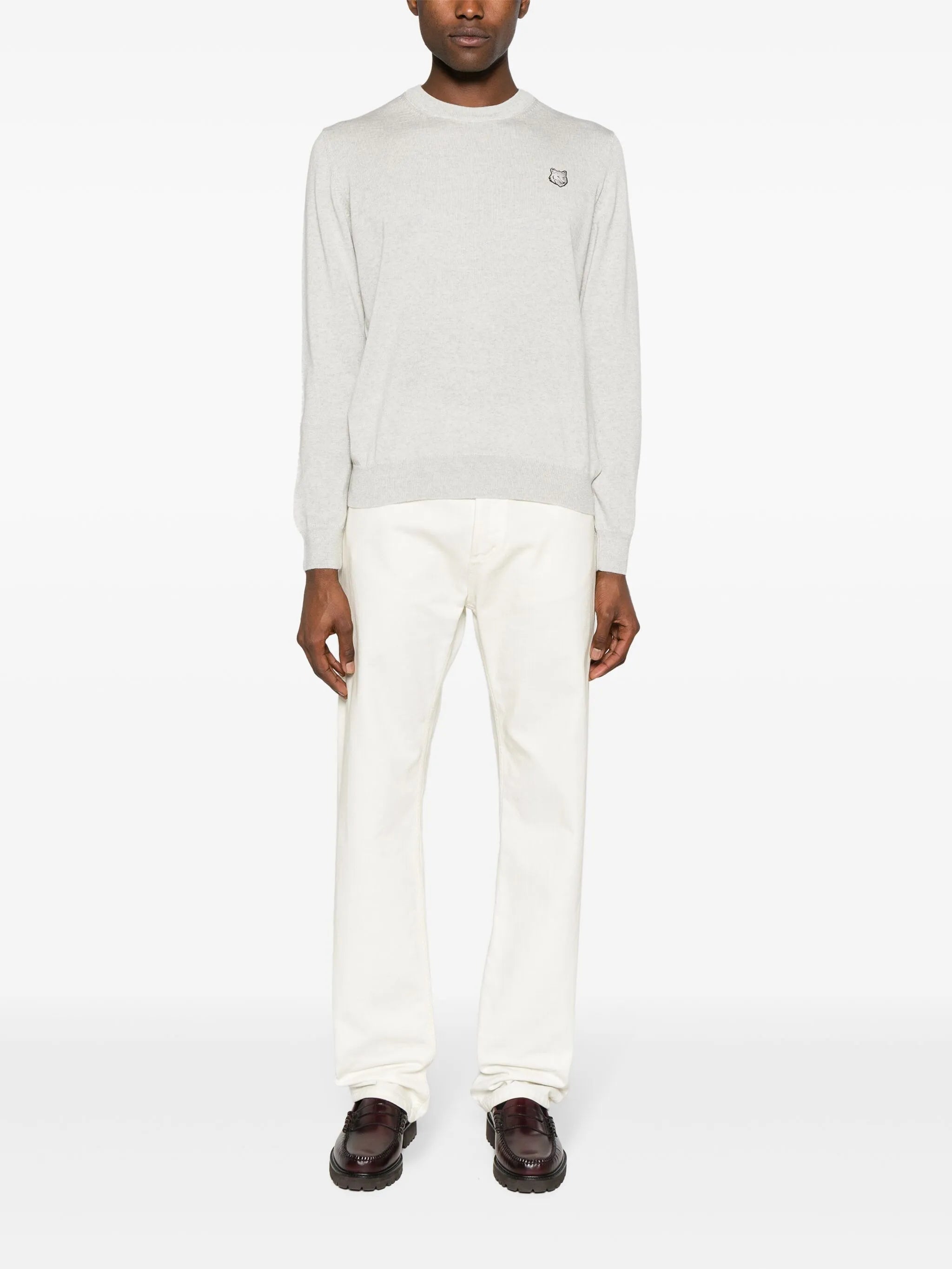 logo-patch cotton jumper