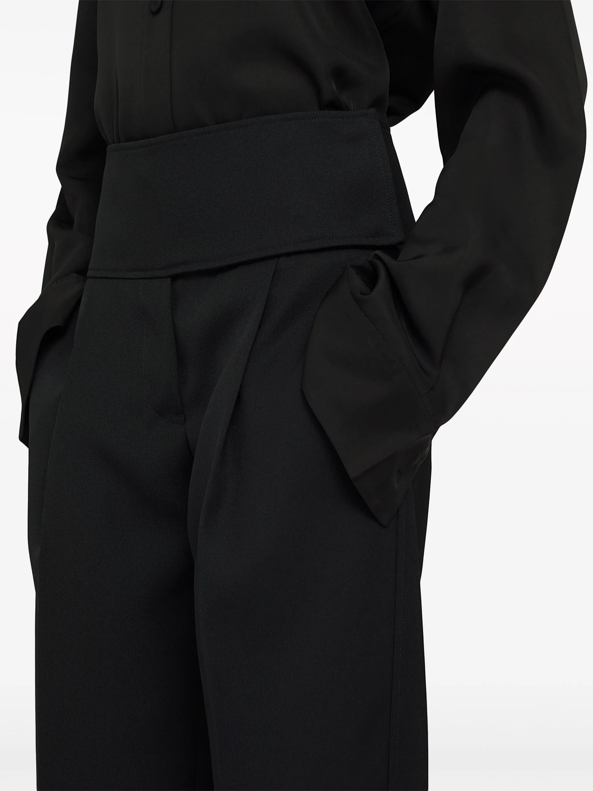 high-waist wool cropped trousers