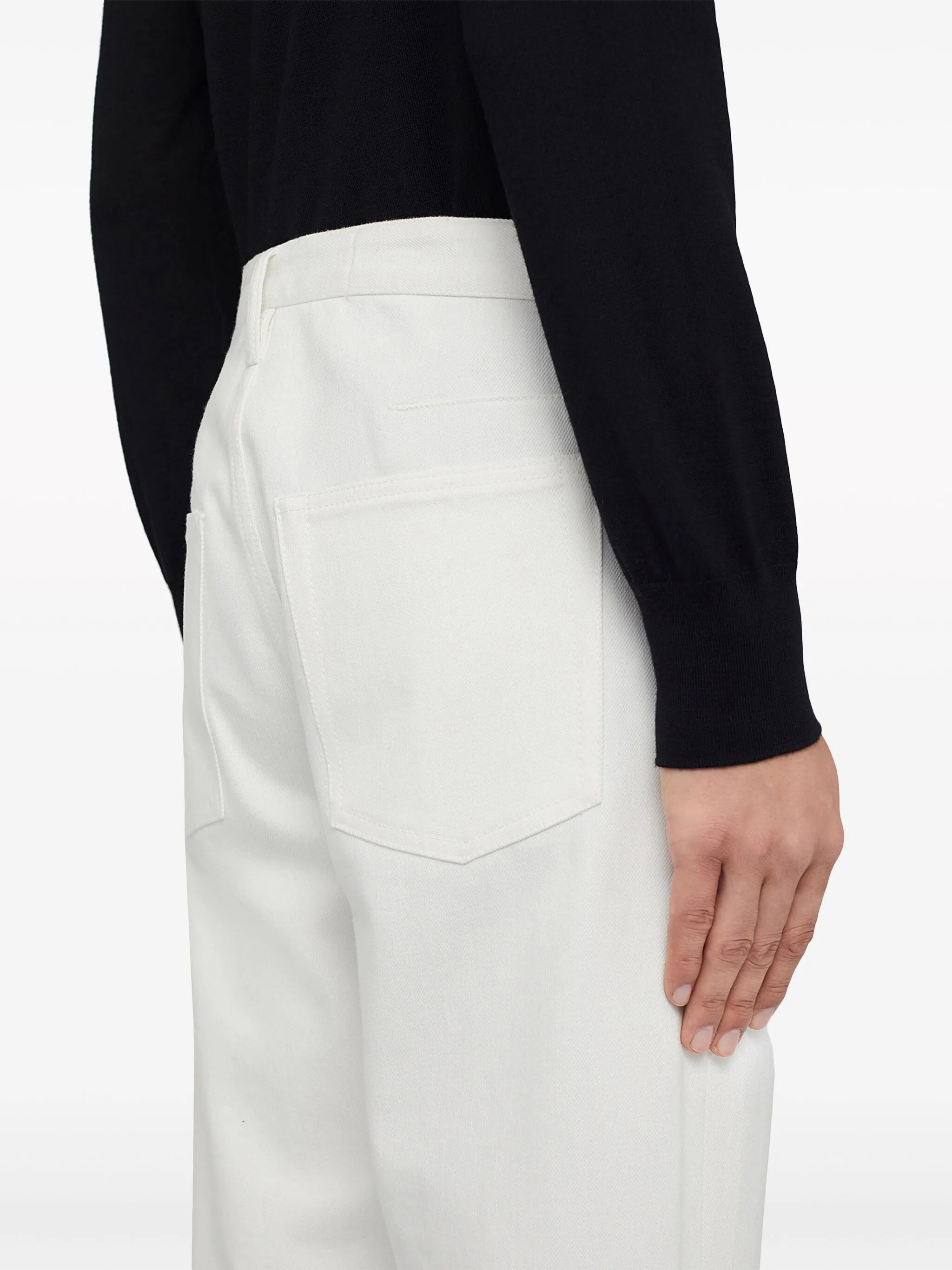 mid-rise straight-leg jeans