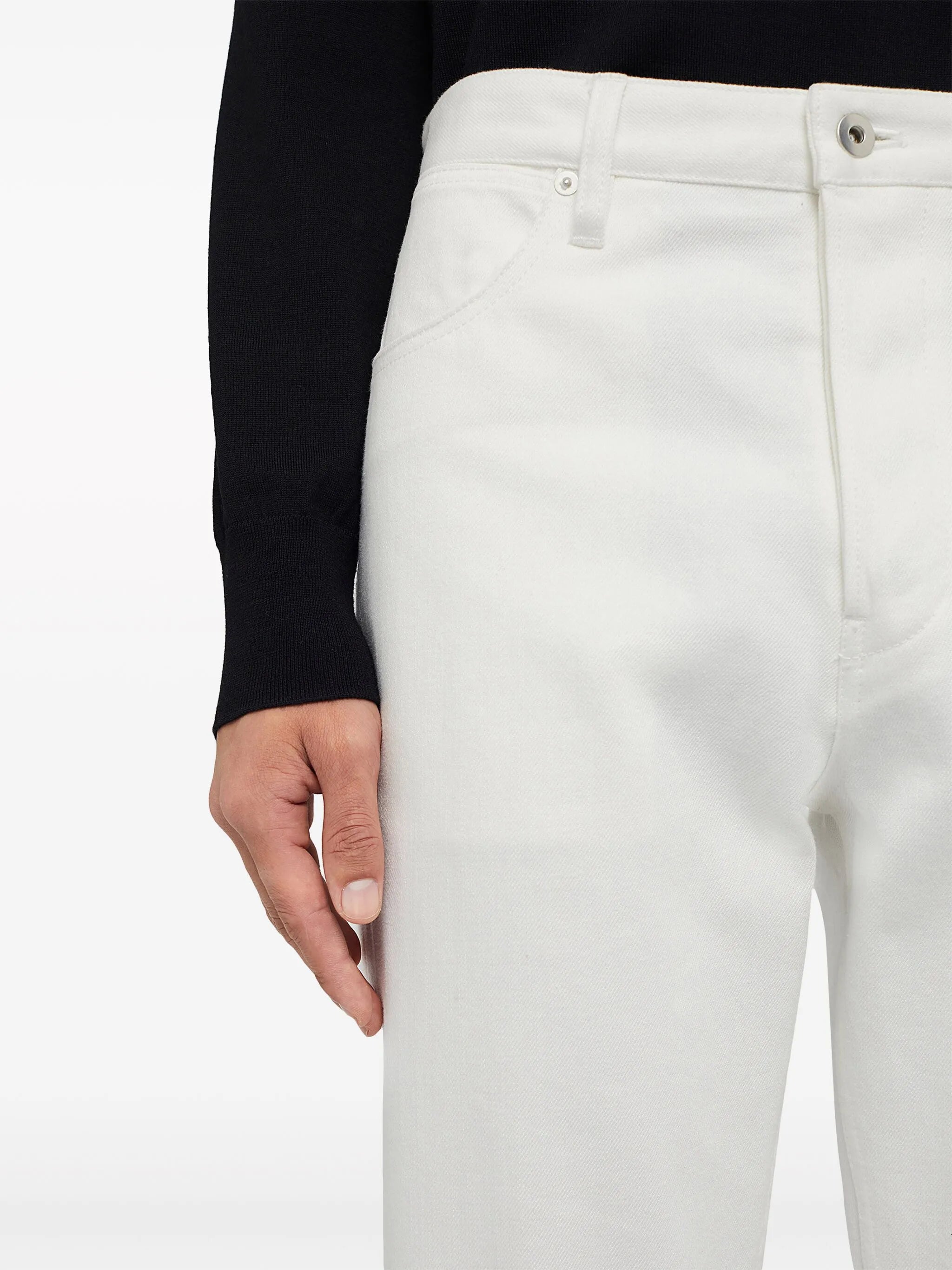 mid-rise straight-leg jeans