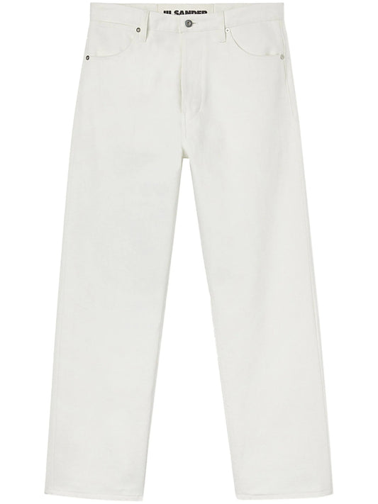 mid-rise straight-leg jeans