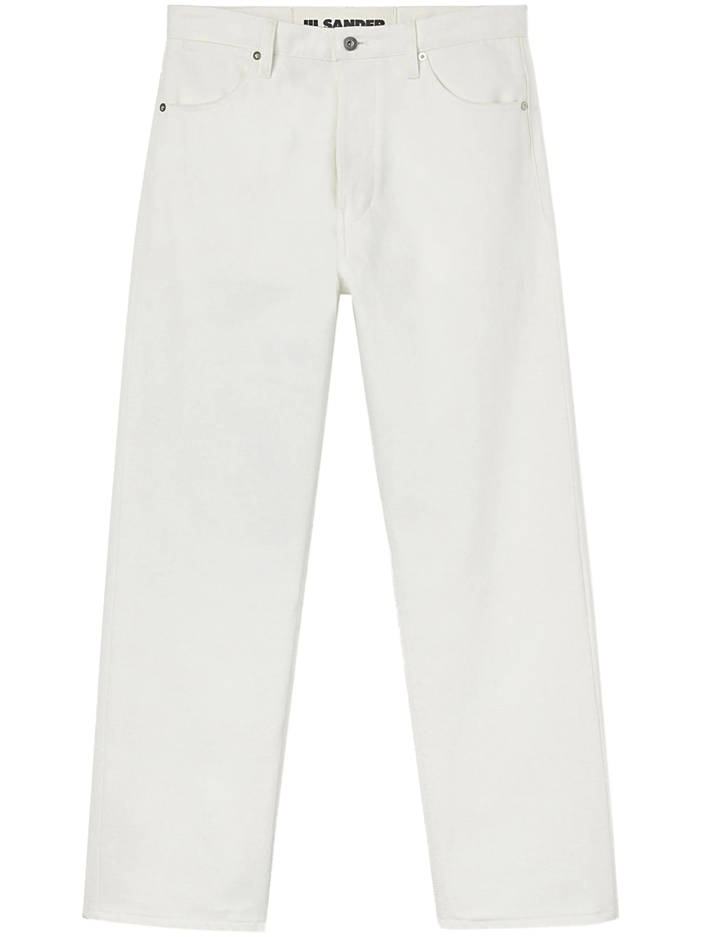 mid-rise straight-leg jeans