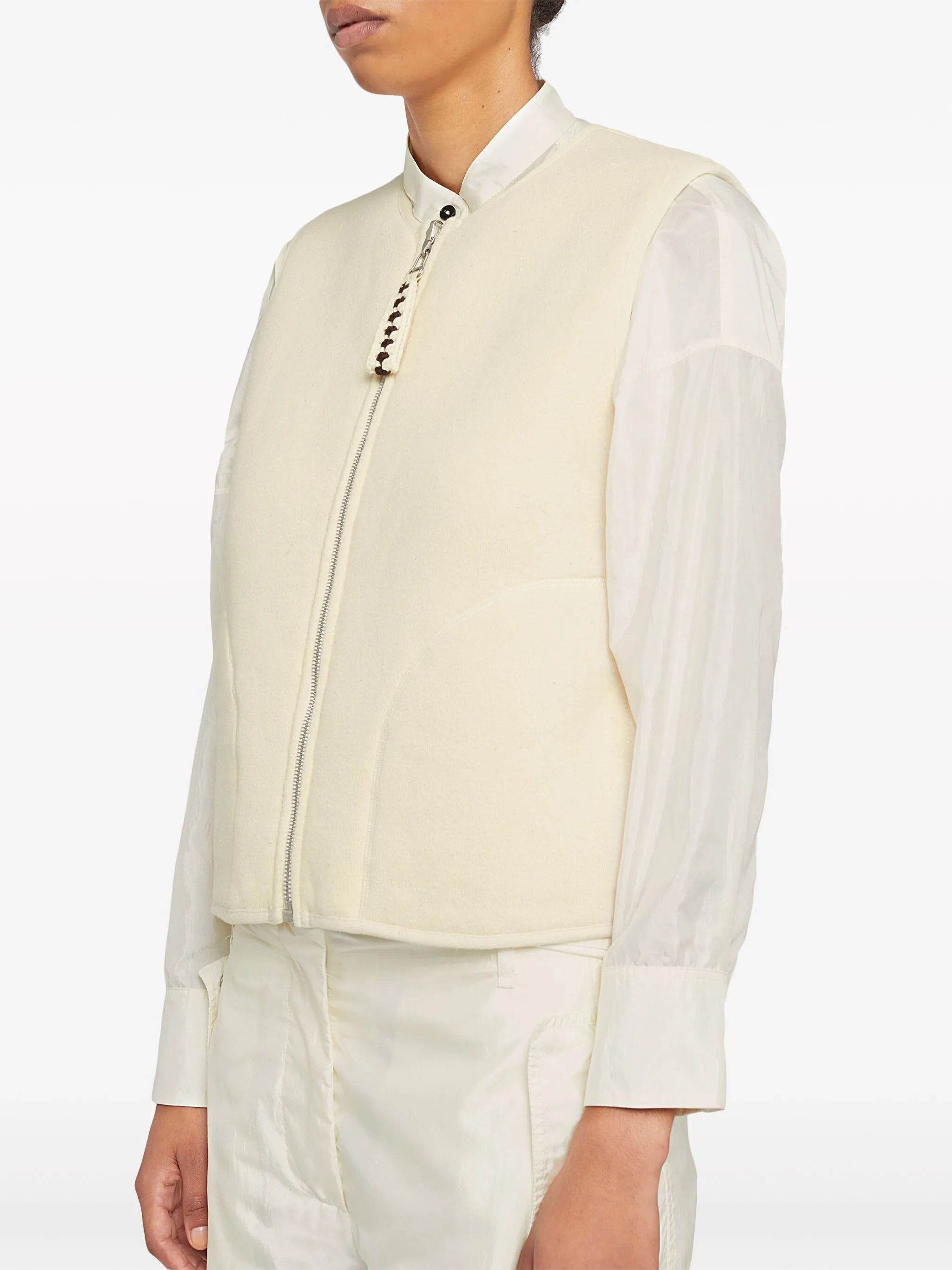 zip-up cotton gilet