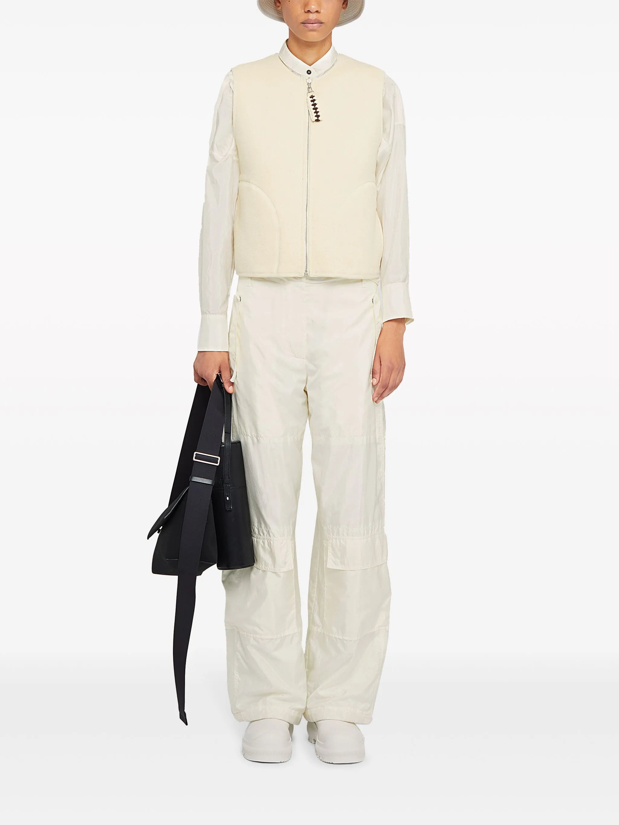 zip-up cotton gilet