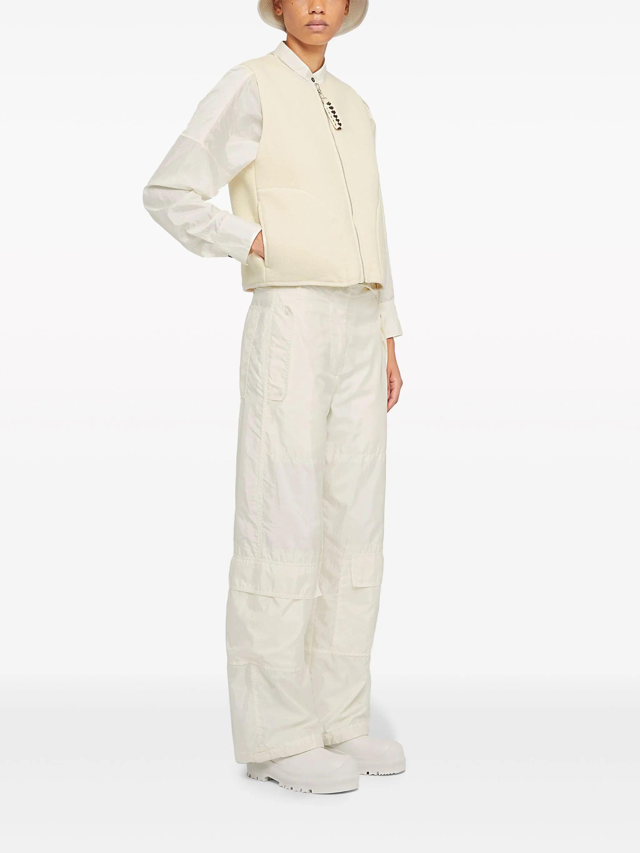 zip-up cotton gilet