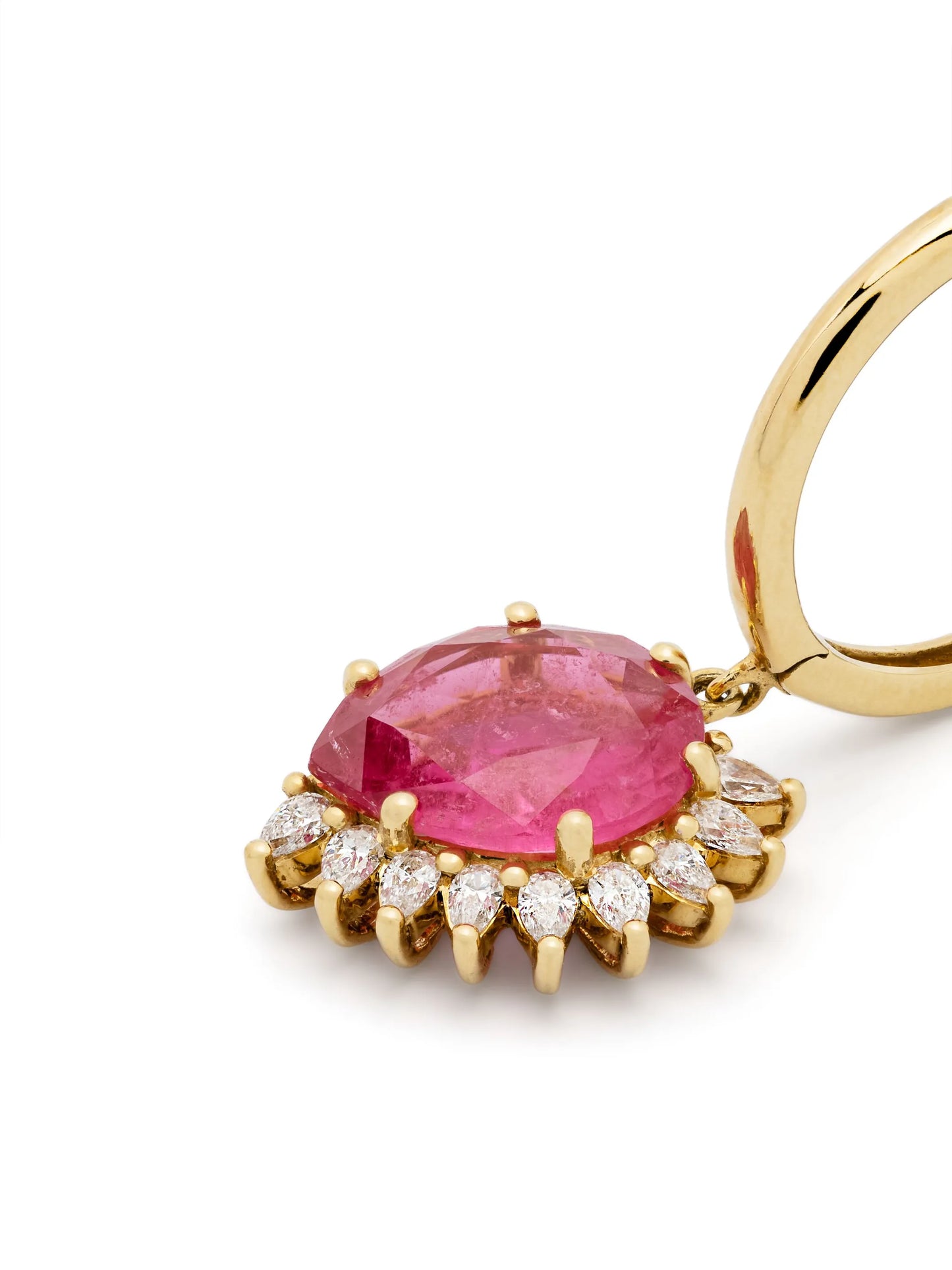 18kt yellow gold Sun Nº2 diamond and tourmaline single earring