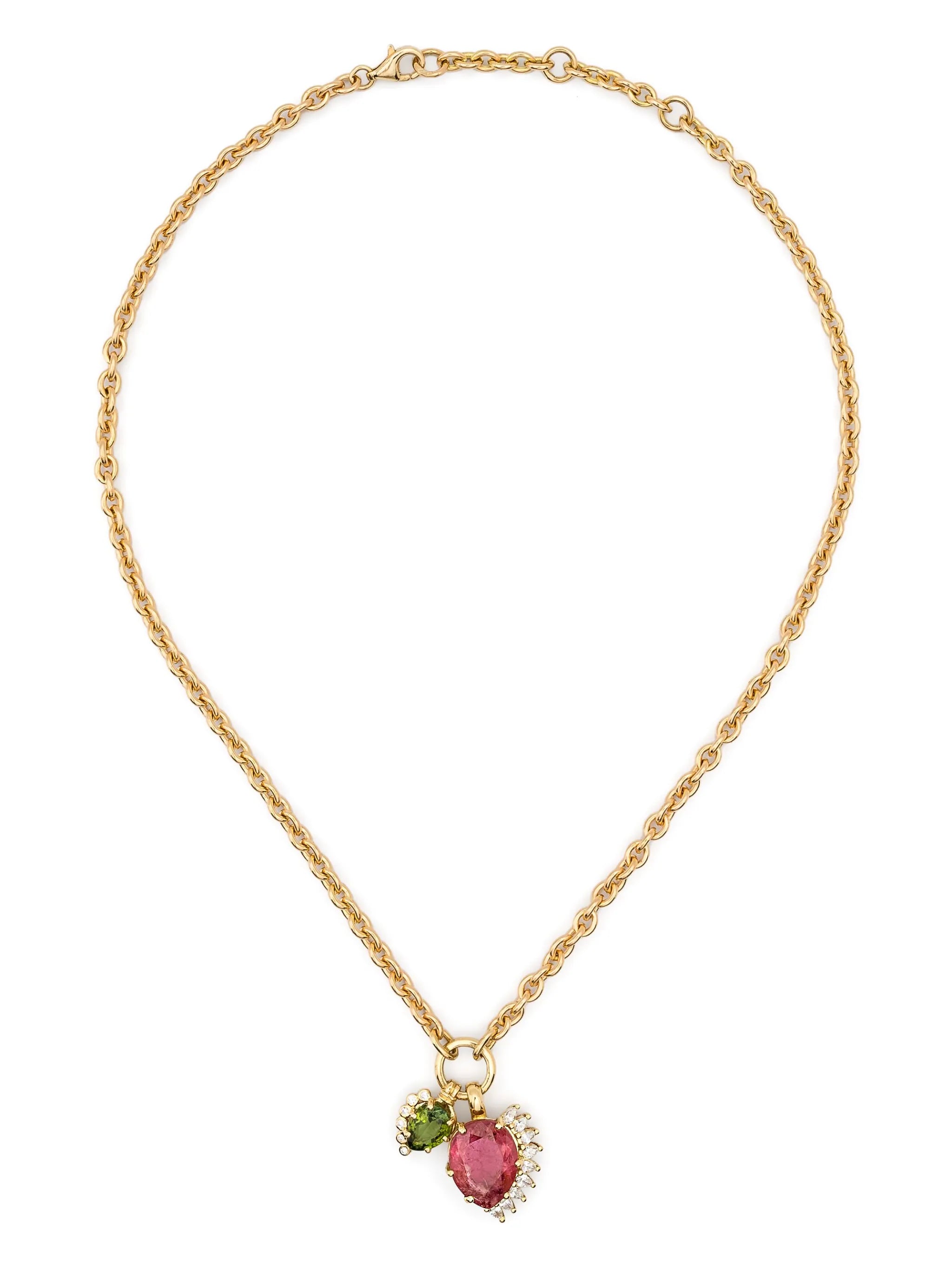 18kt yellow gold Sun Nº2 diamond and tourmaline necklace