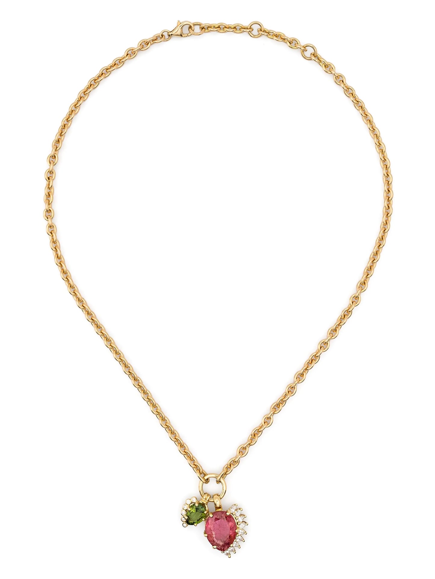 18kt yellow gold Sun Nº2 diamond and tourmaline necklace