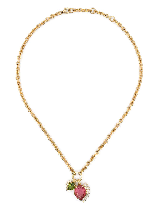 18kt yellow gold Sun Nº2 diamond and tourmaline necklace