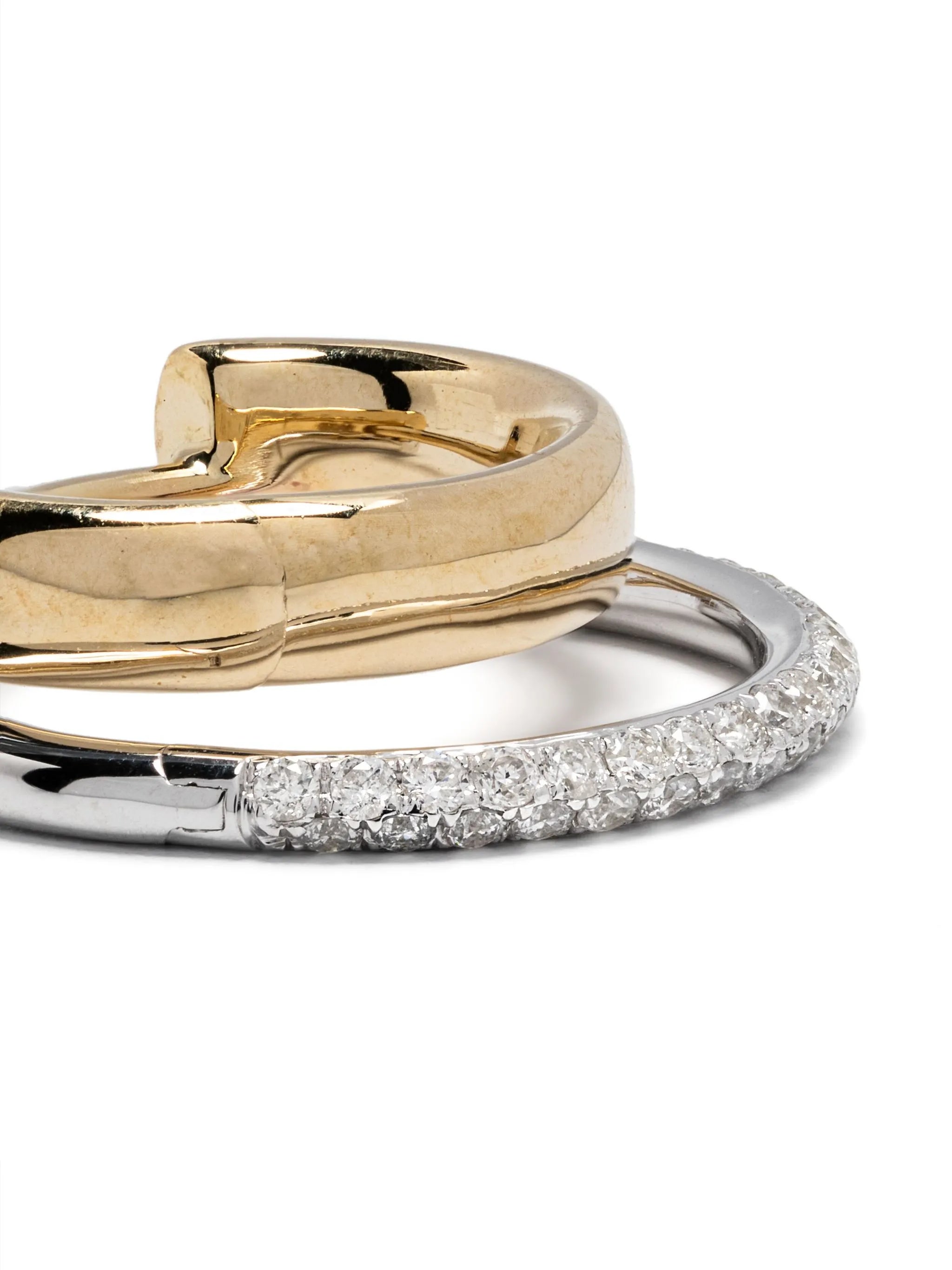 9kt white and yellow gold Créoles hula hoop