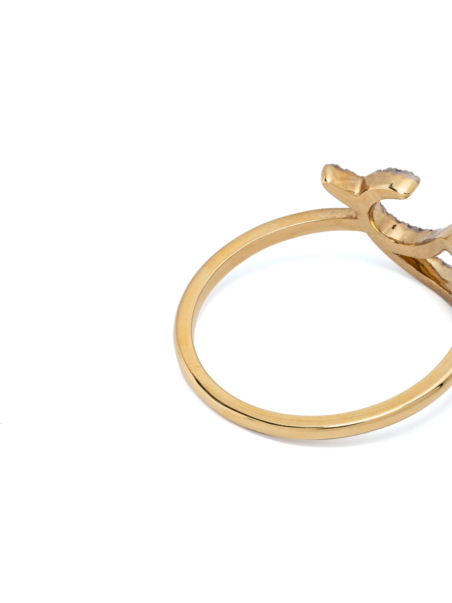 18kt yellow gold Bague Fil Dauphin diamonds ring