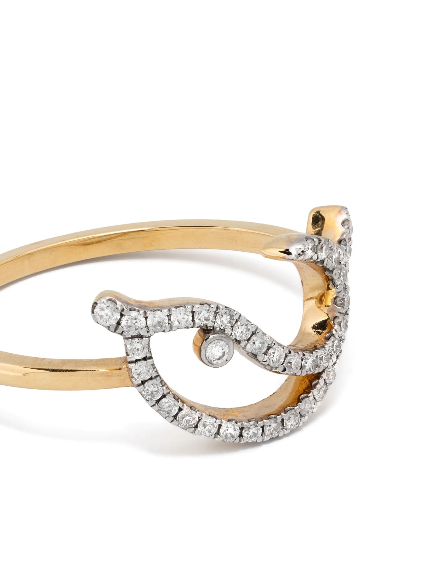 18kt yellow gold Bague Fil Dauphin diamonds ring