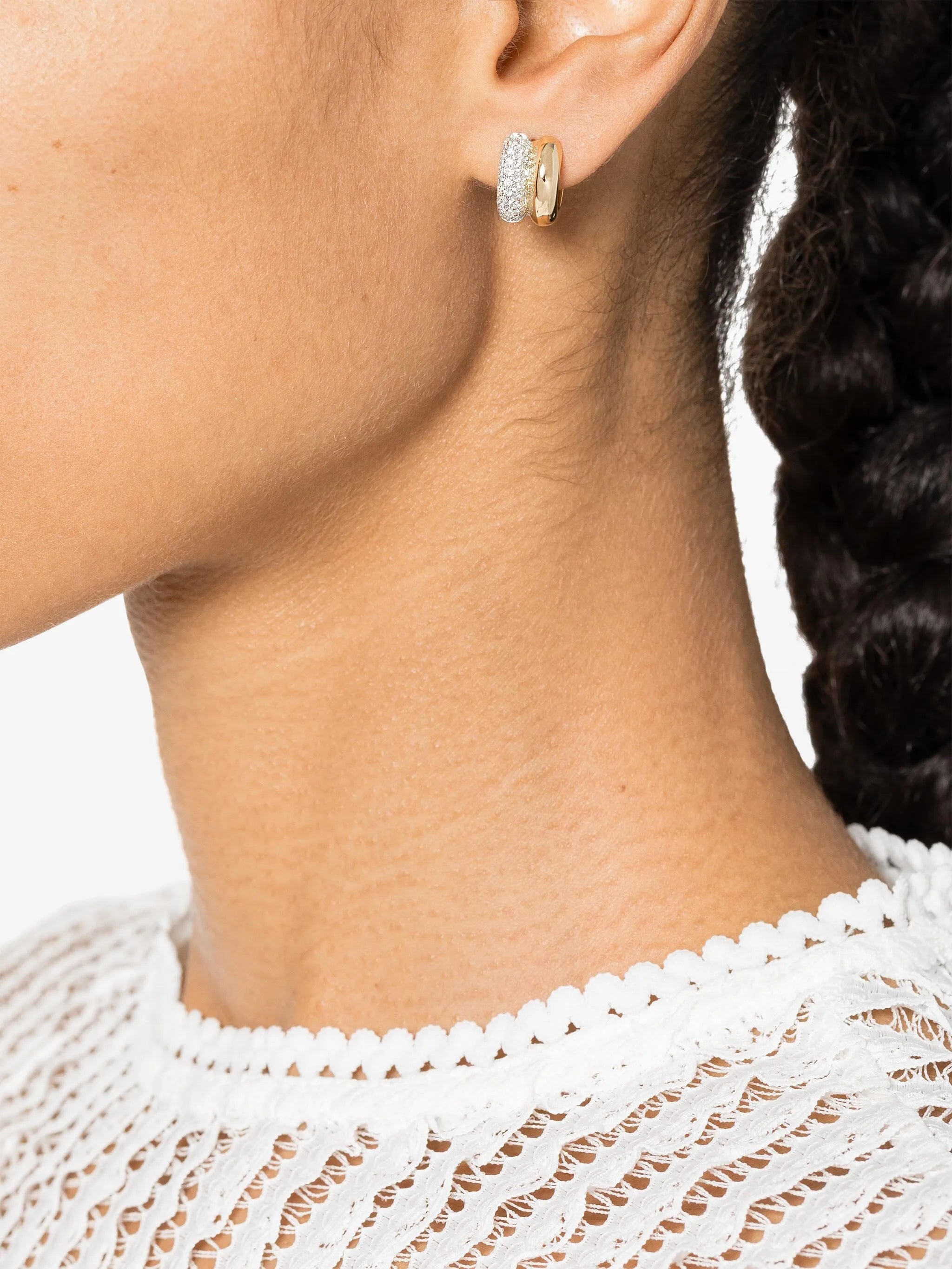 9kt white gold Mini Créoles Bouées