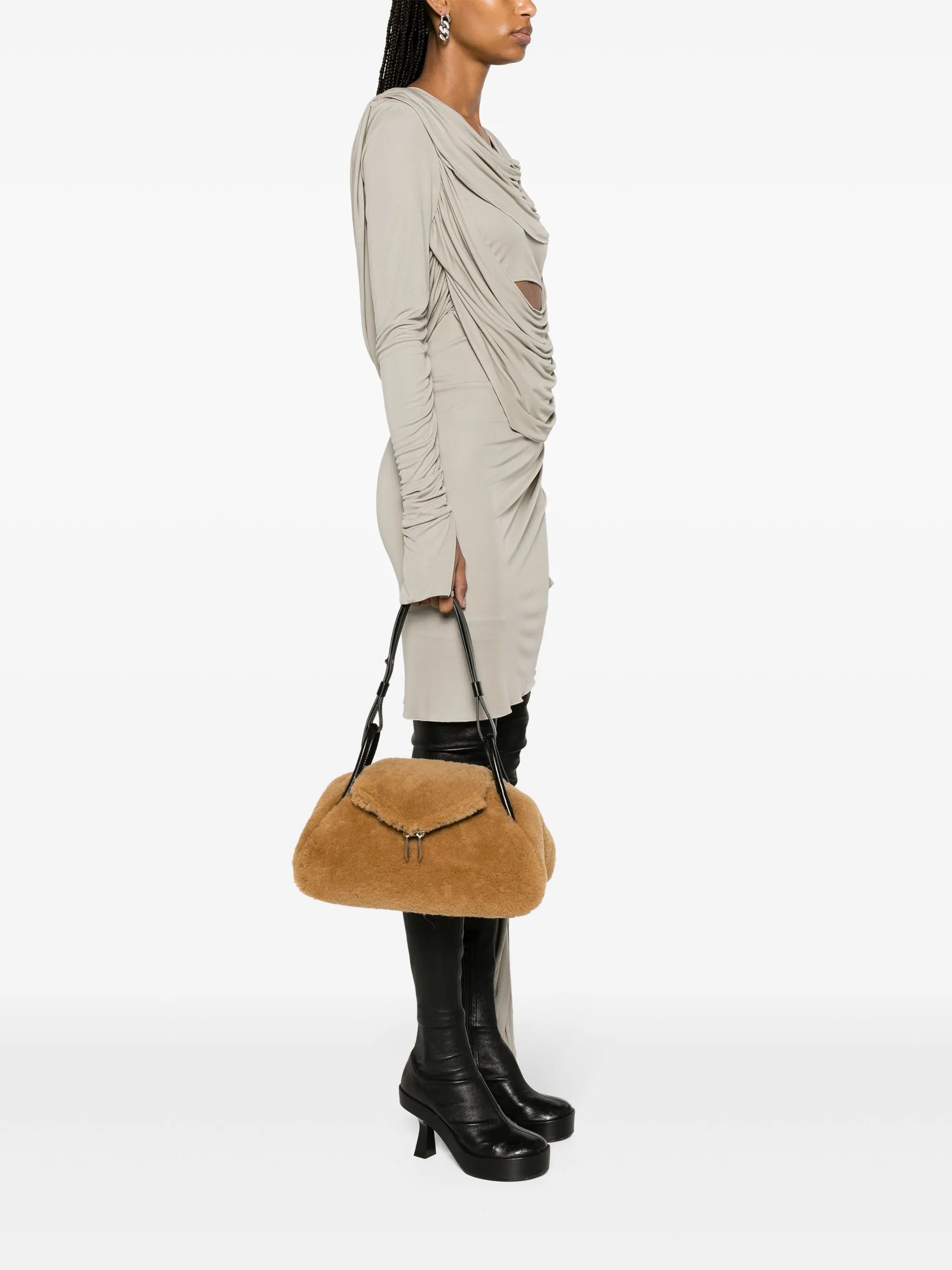Gemini shearling shoulder bag
