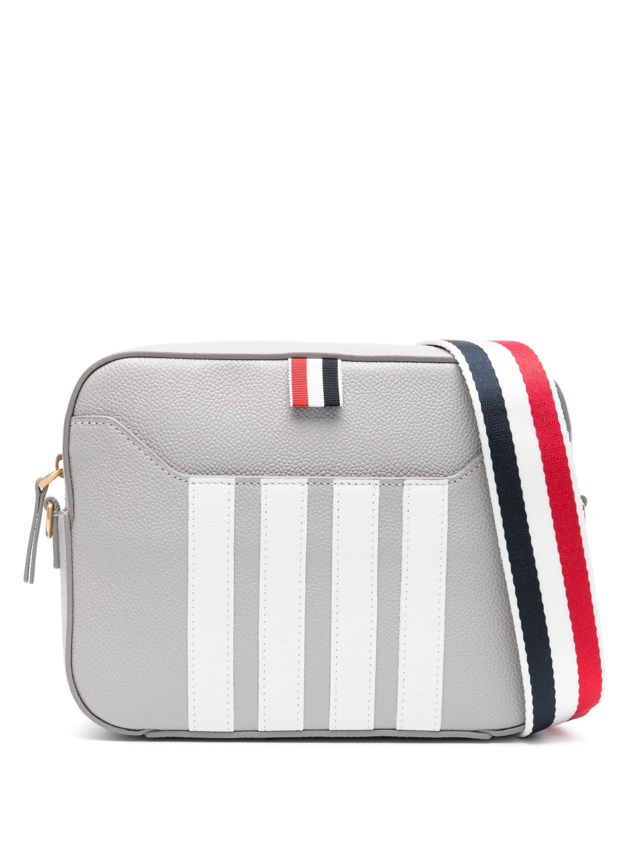 4-Bar stripe leather camera bag