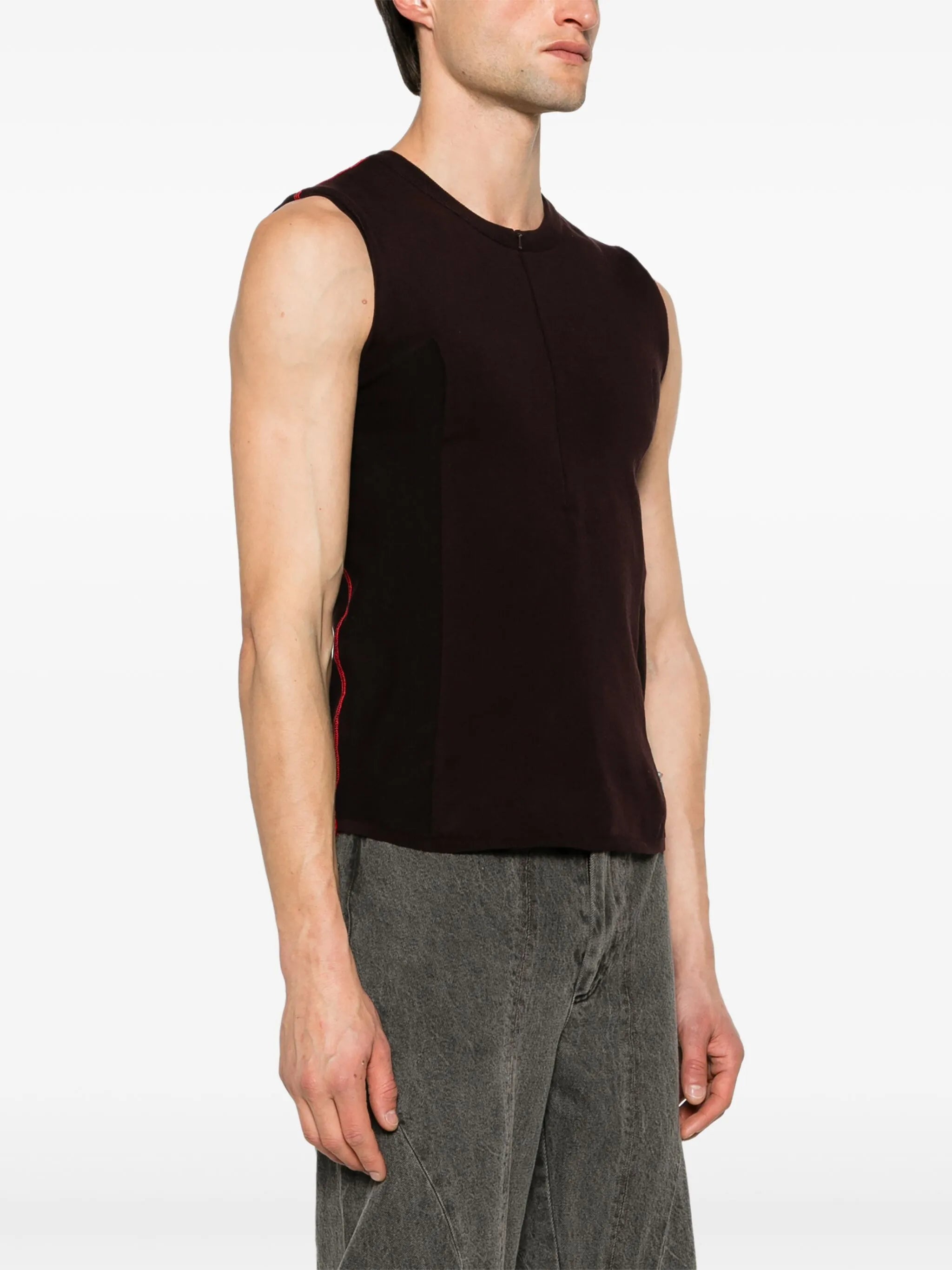 x Skin Series fine-knit vest