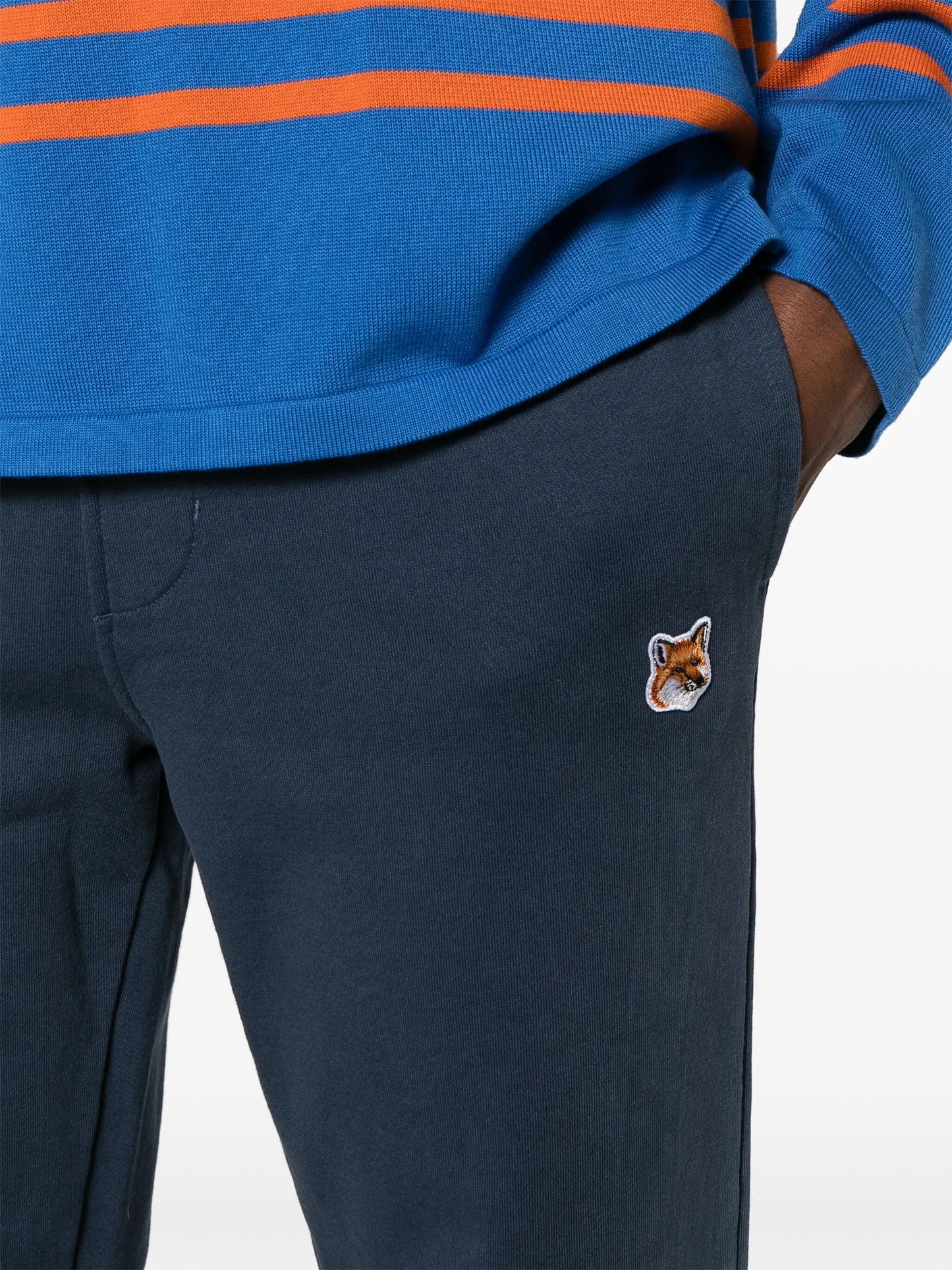 logo-patch cotton track trousers