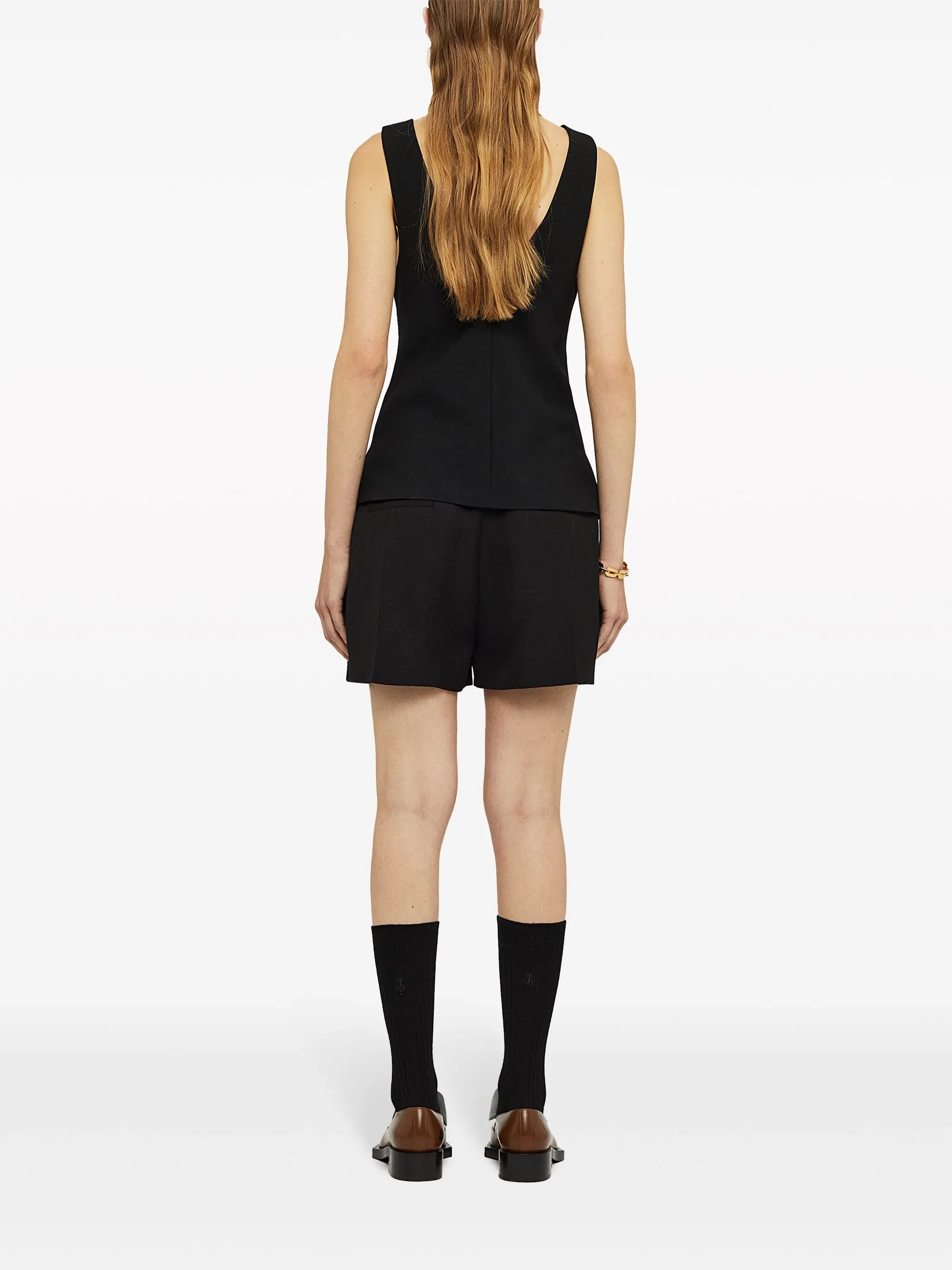 plunging-neck wool top