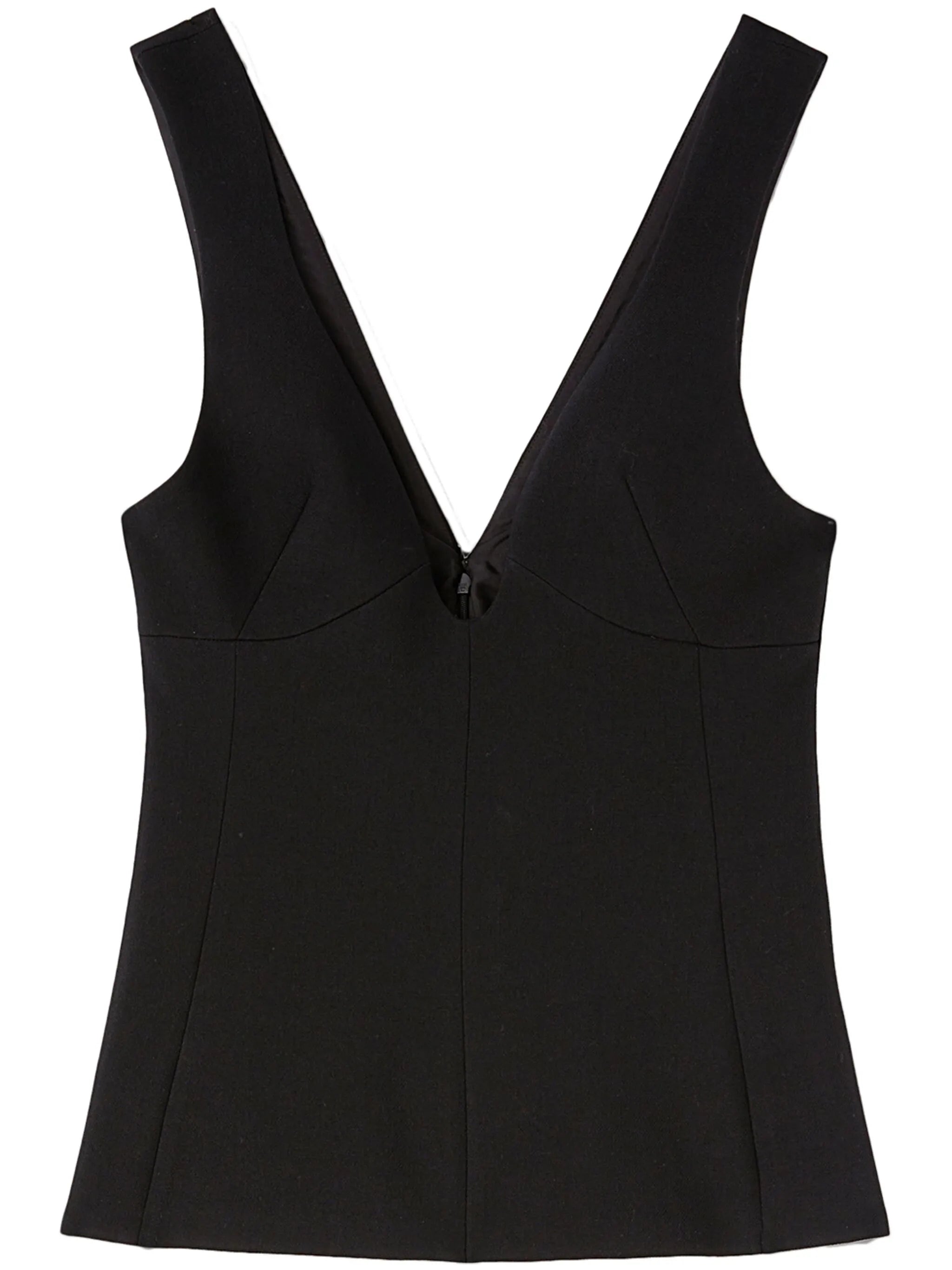 plunging-neck wool top