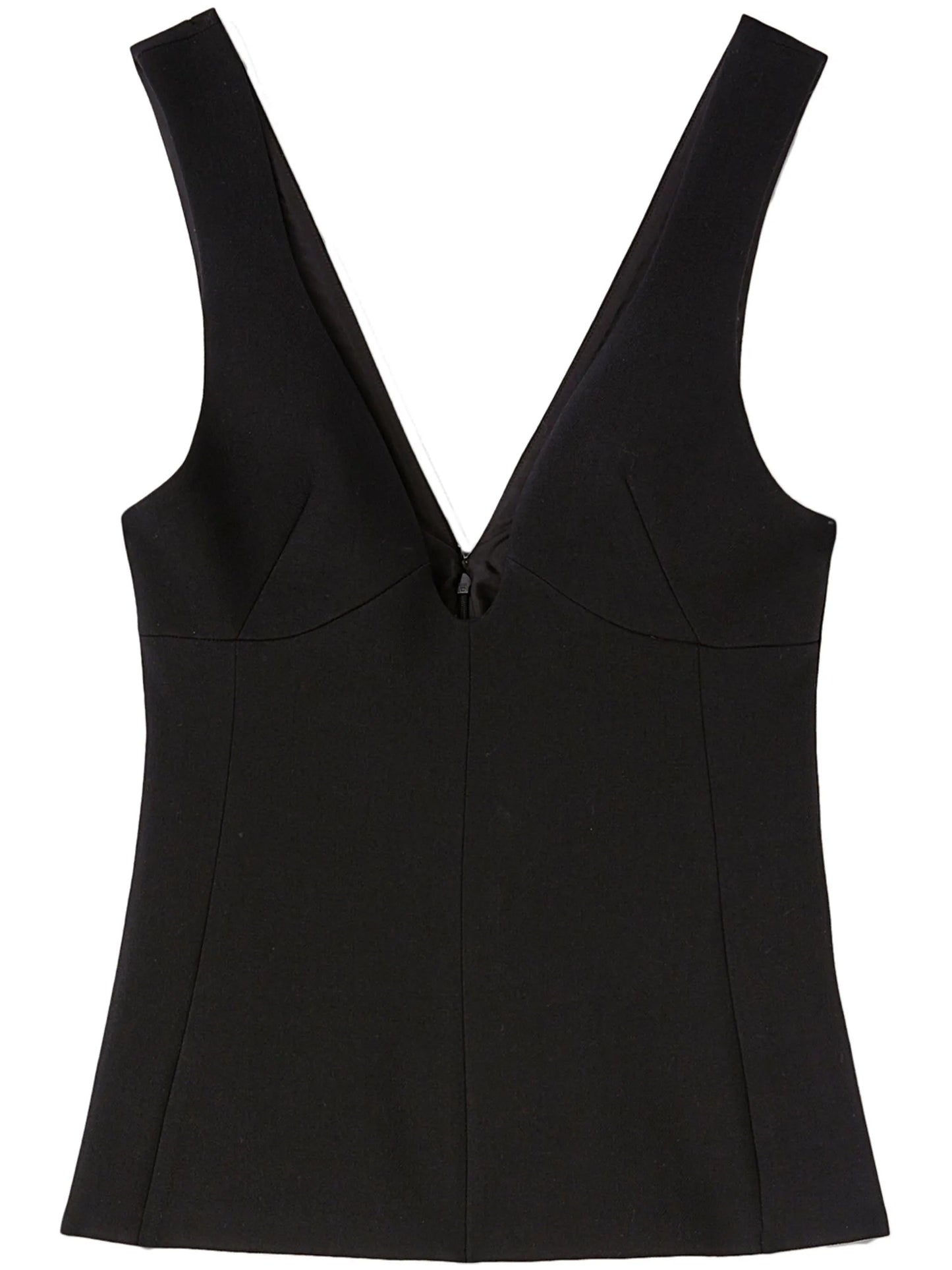 plunging-neck wool top