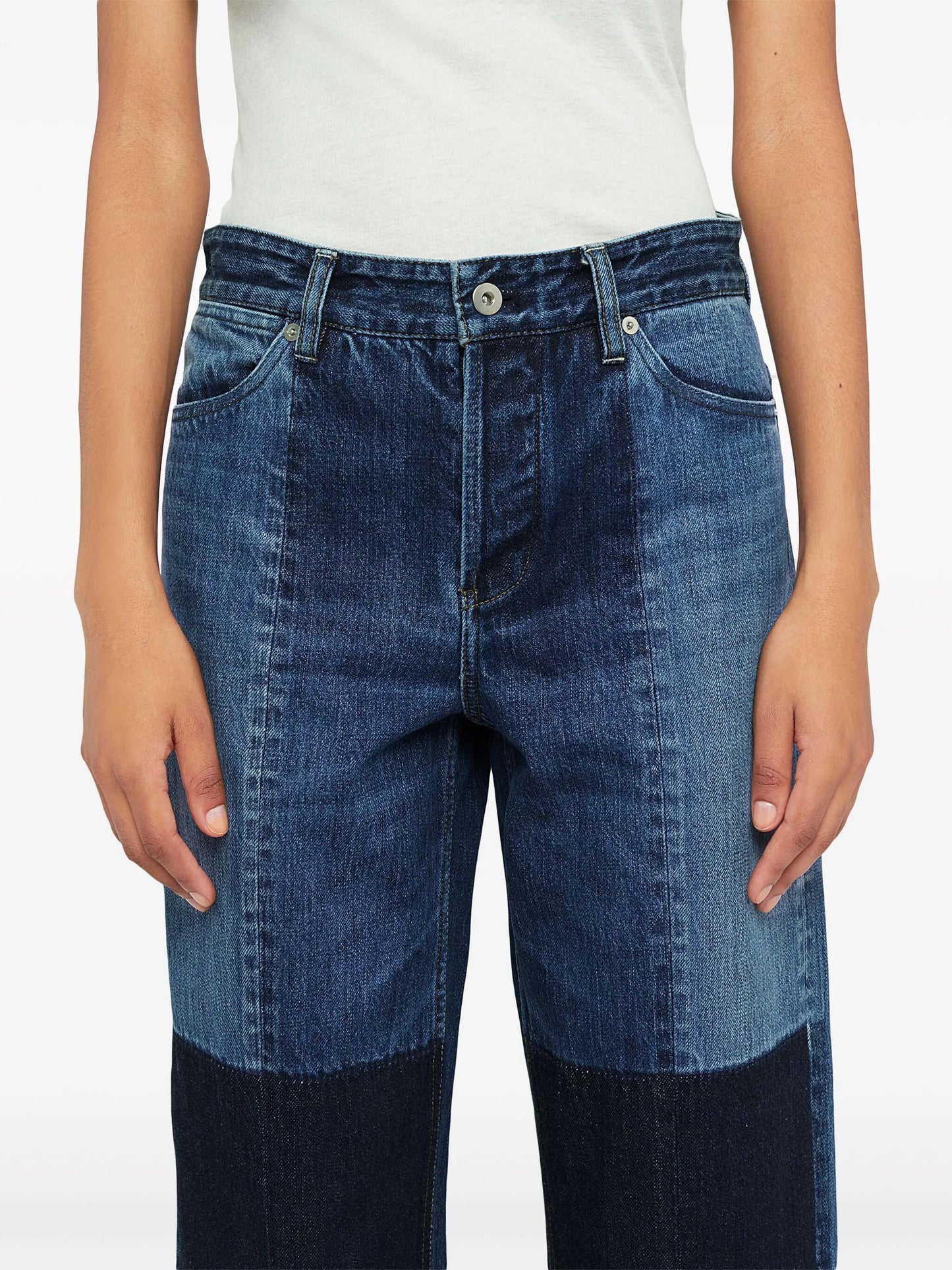 straight-leg cotton trousers
