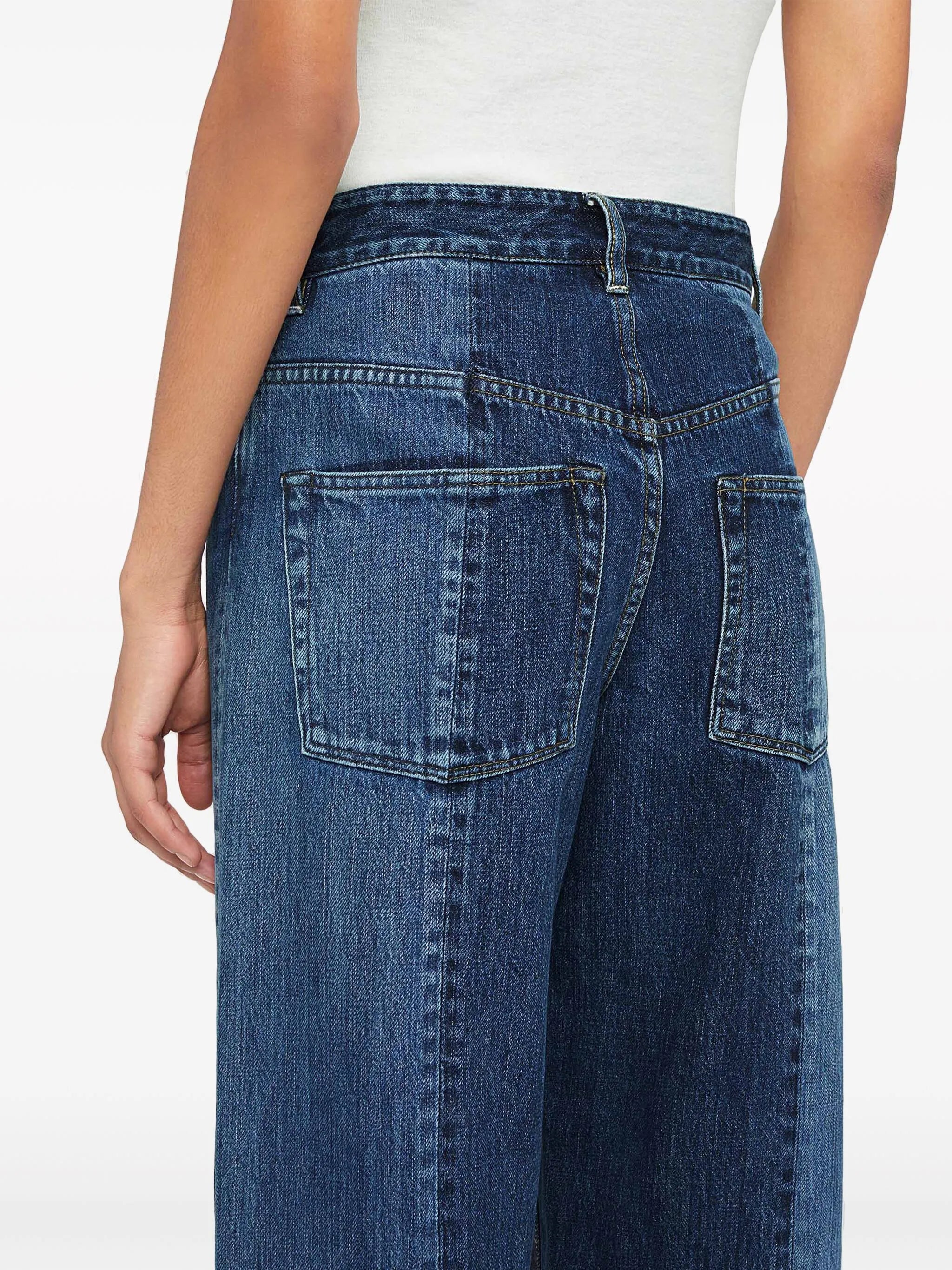 straight-leg cotton trousers