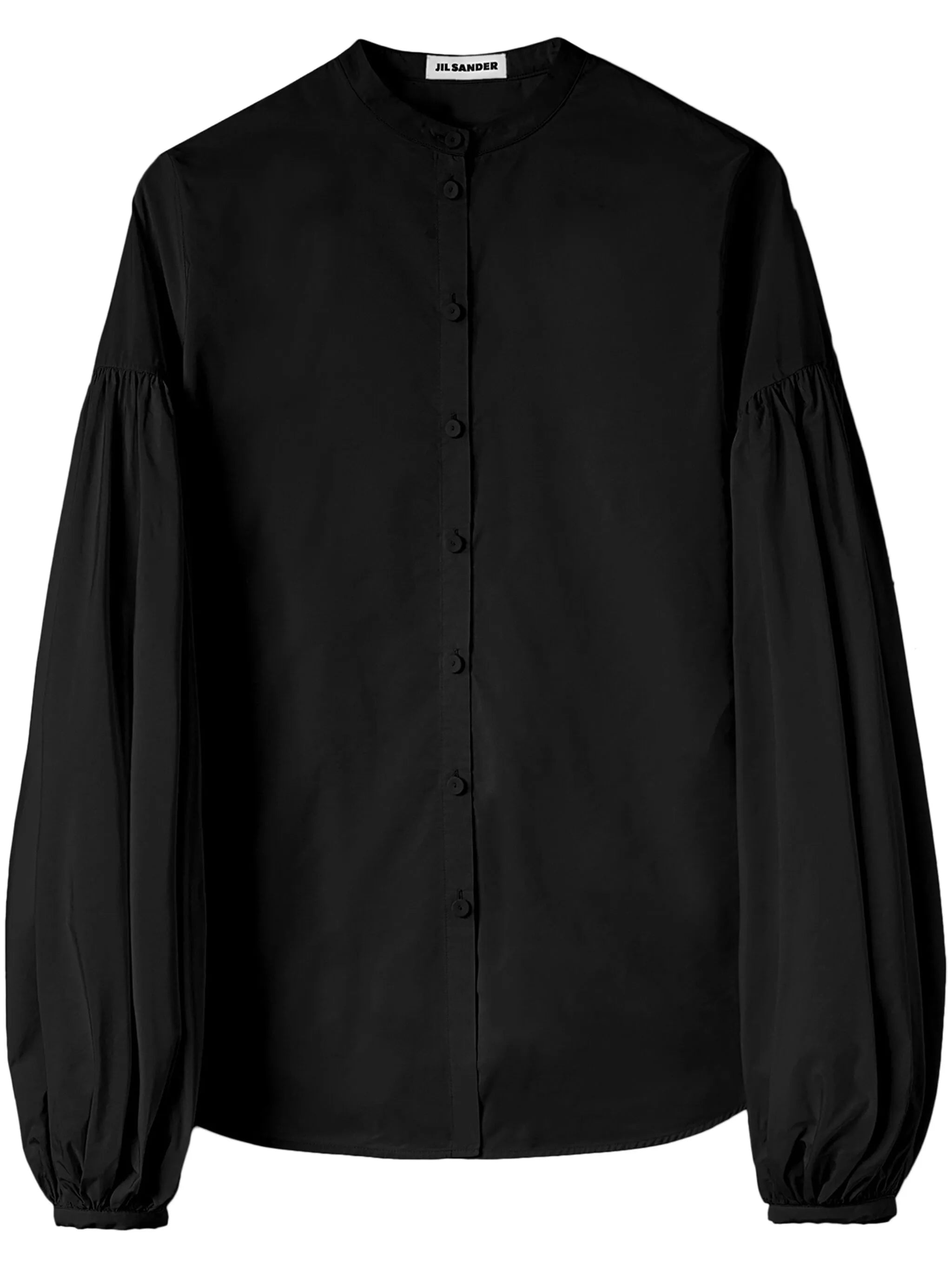 puff-sleeved taffeta shirt