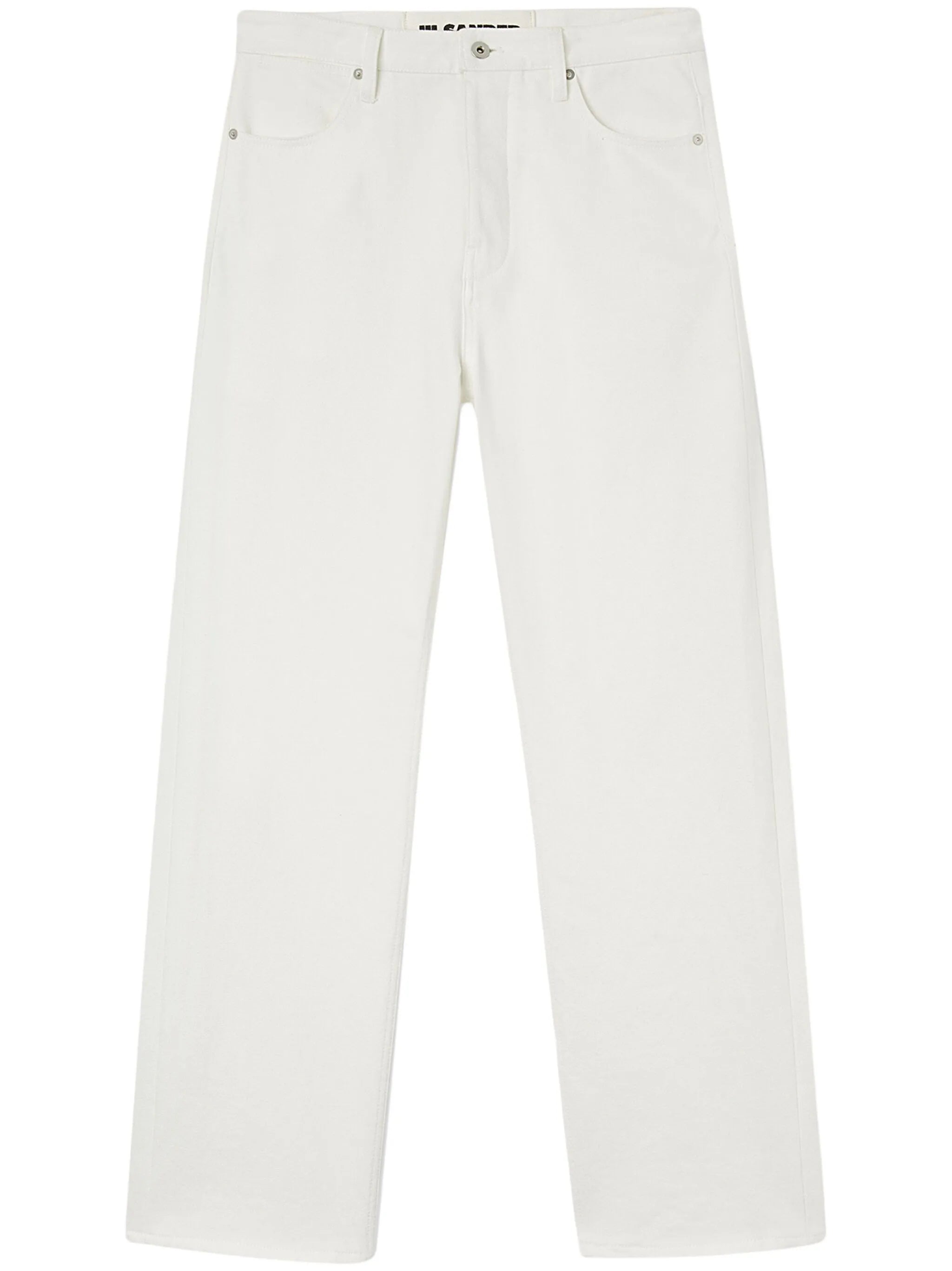 mid-rise straight-leg jeans