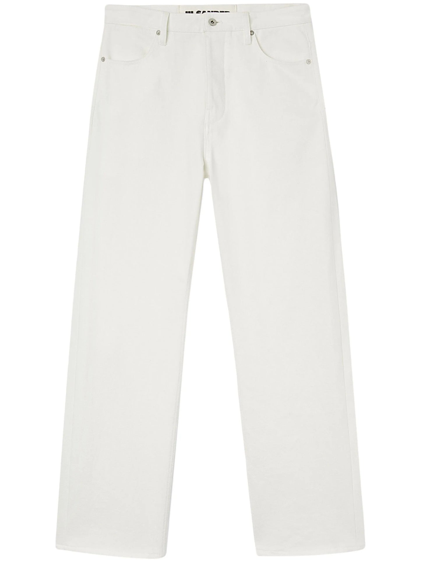 mid-rise straight-leg jeans