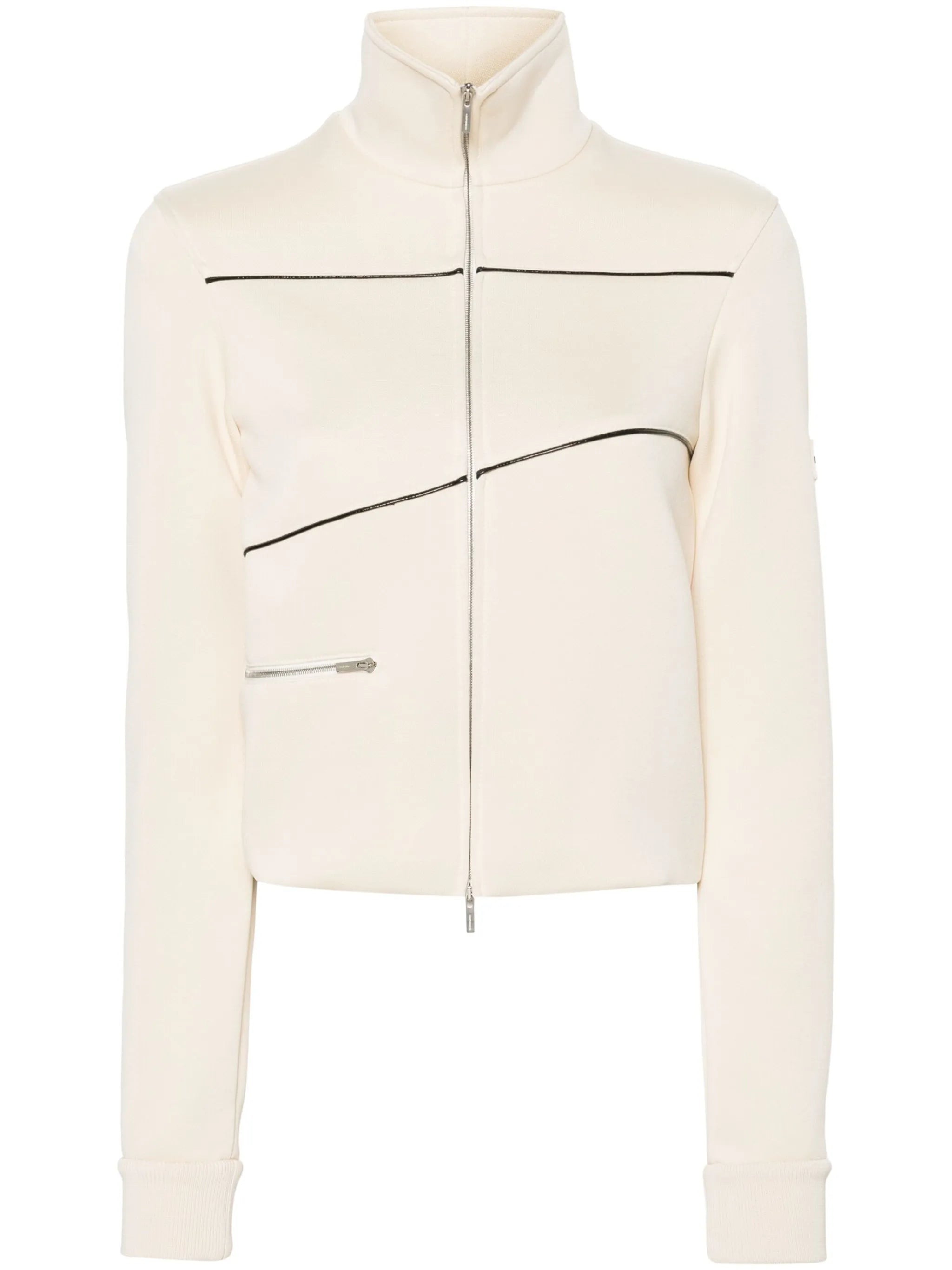 logo-patch track bomber jacket