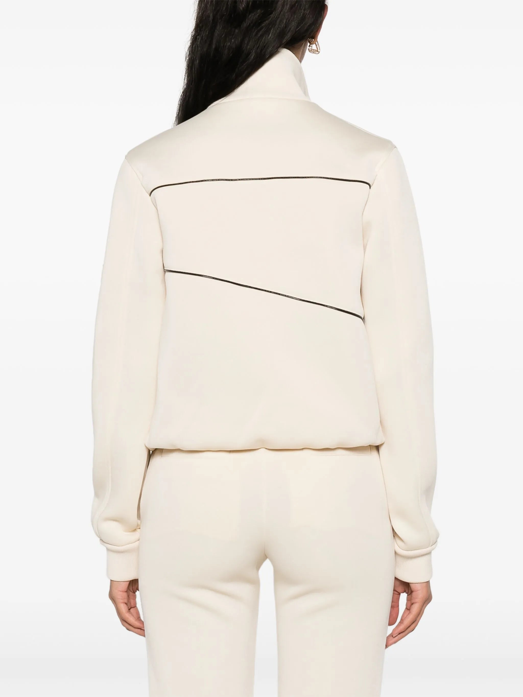 logo-patch track bomber jacket