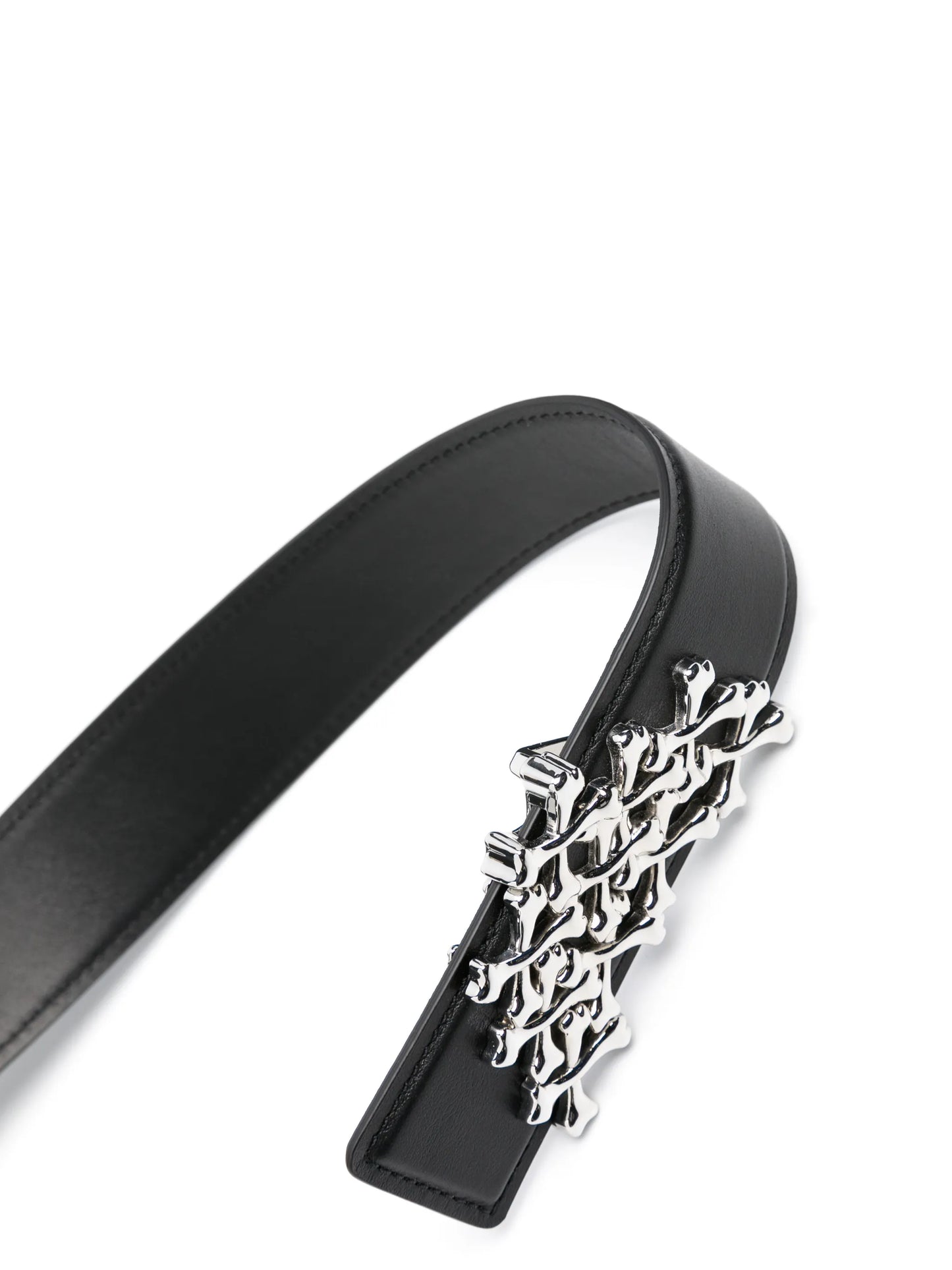 Bones-buckle leather belt