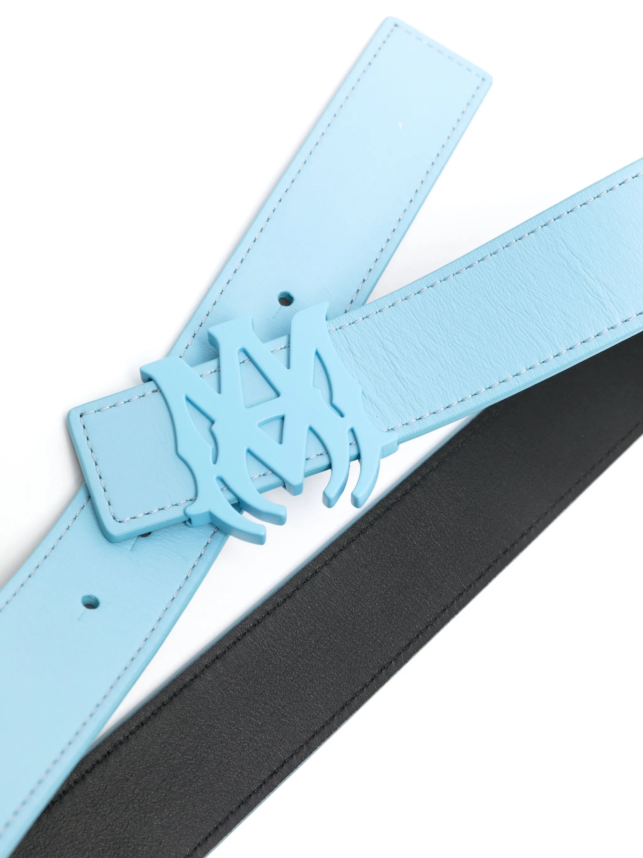 logo-buckle reversible belt