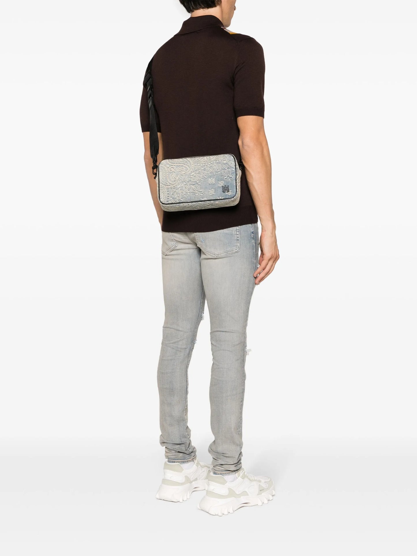 Bandana-jacquard denim camera bag