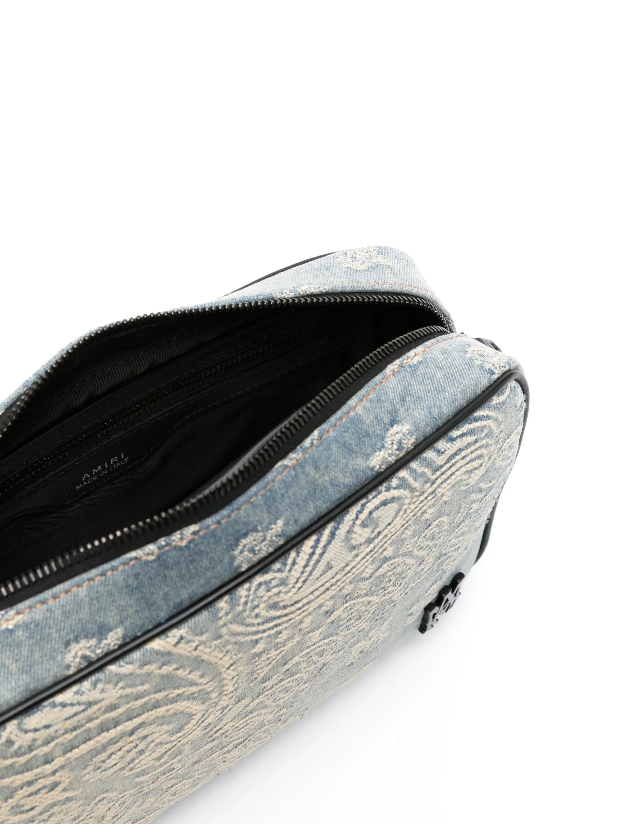 Bandana-jacquard denim camera bag