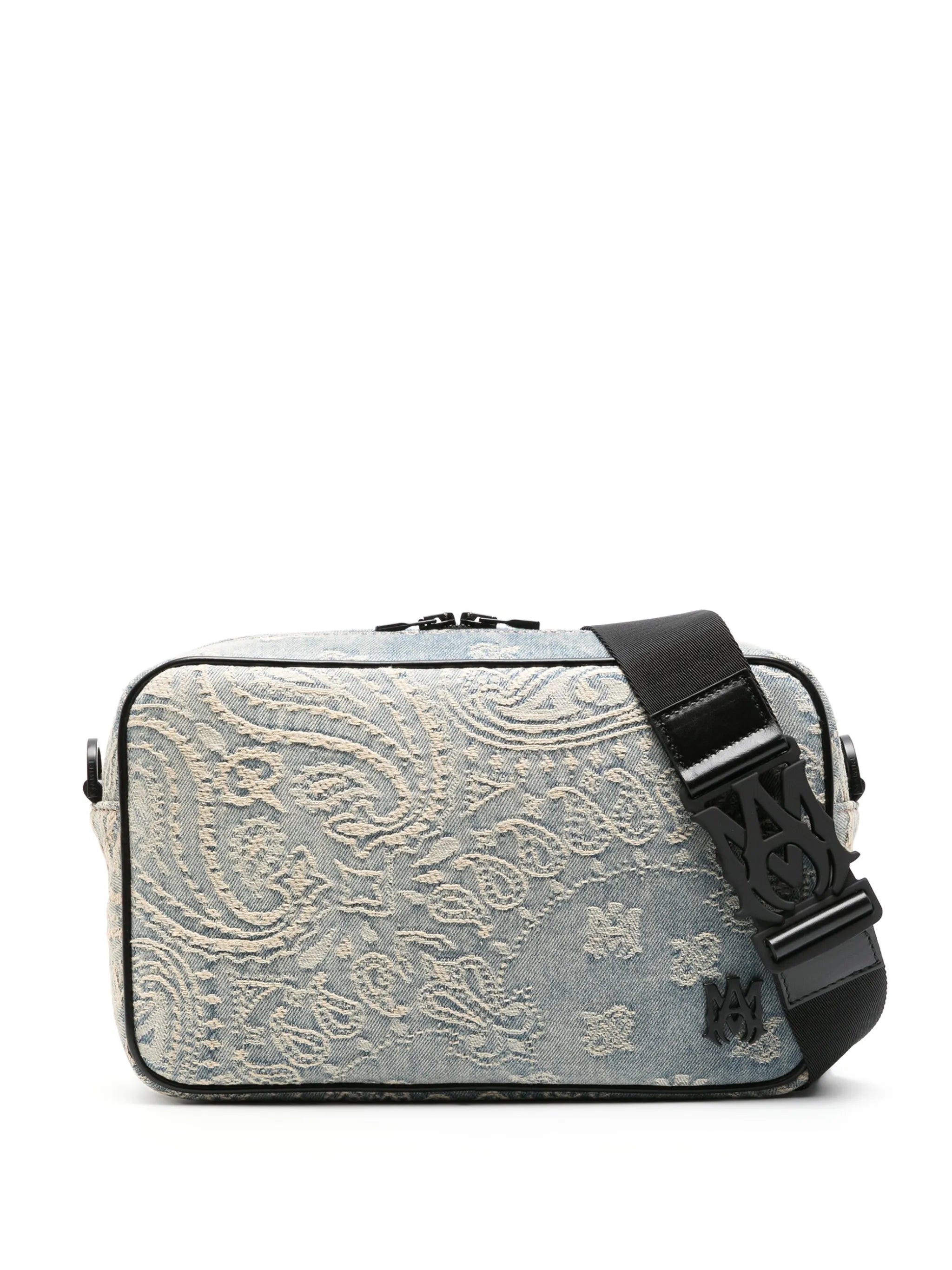 Bandana-jacquard denim camera bag