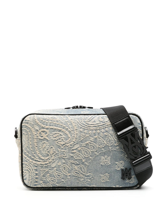 Bandana-jacquard denim camera bag