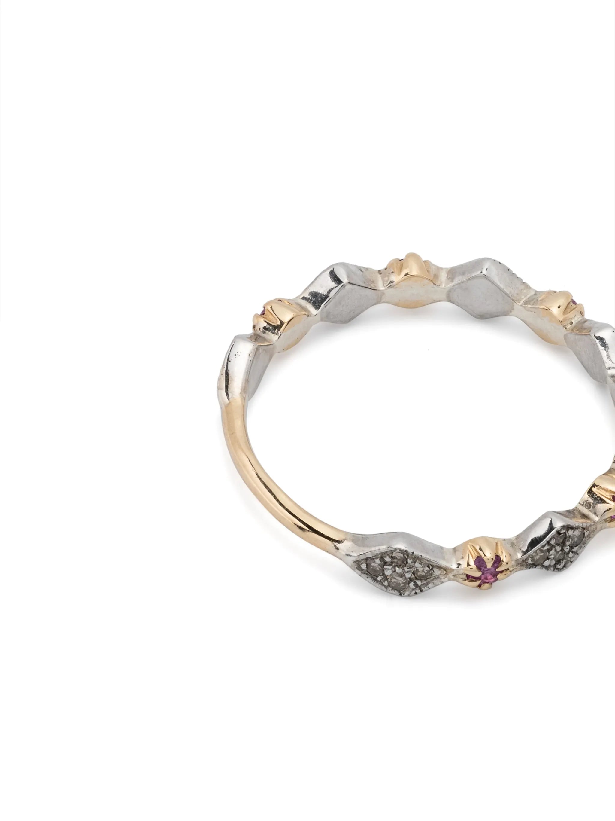 sterling silver Ava N°1 diamond and pink sapphire ring