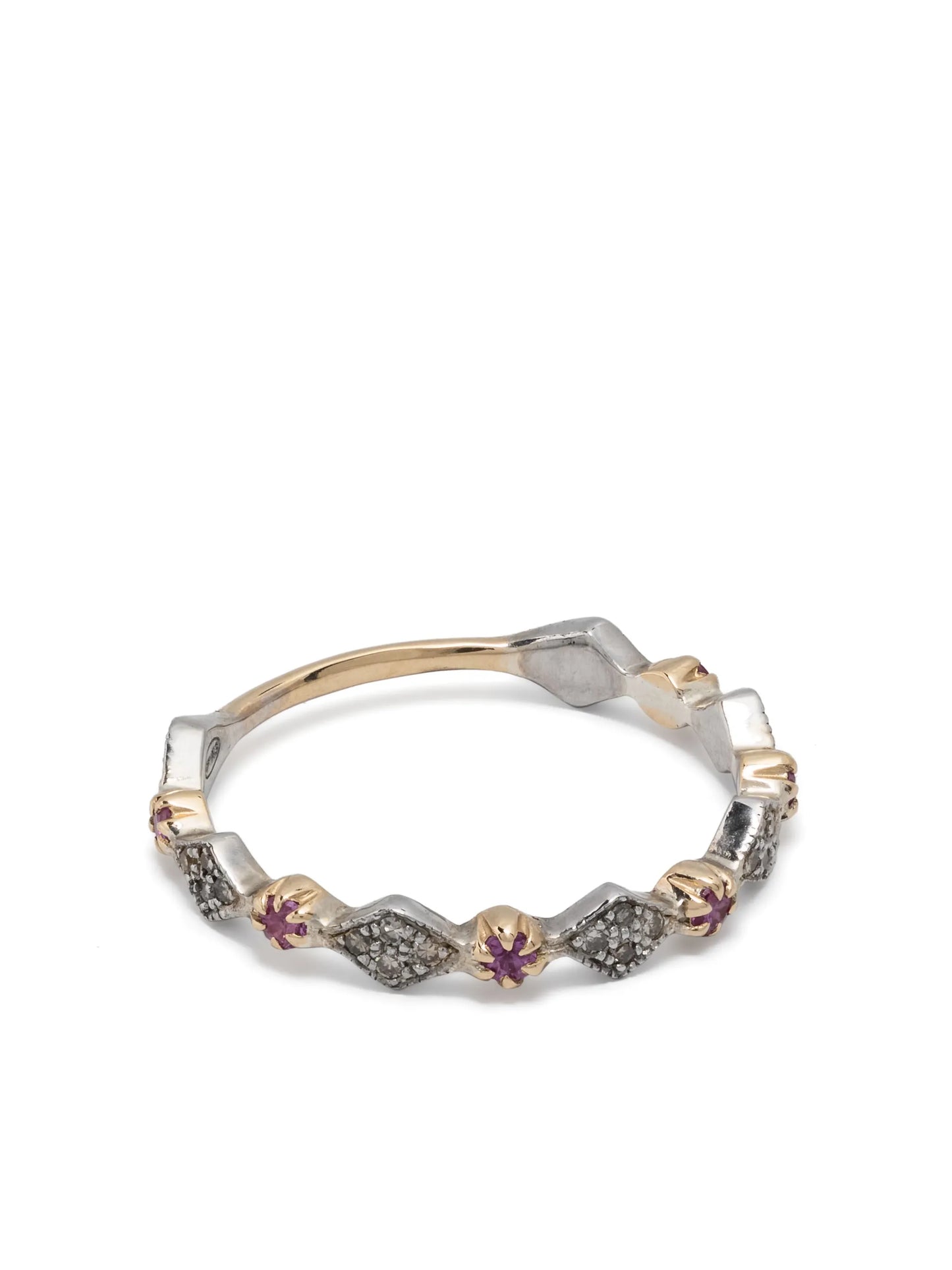 sterling silver Ava N°1 diamond and pink sapphire ring