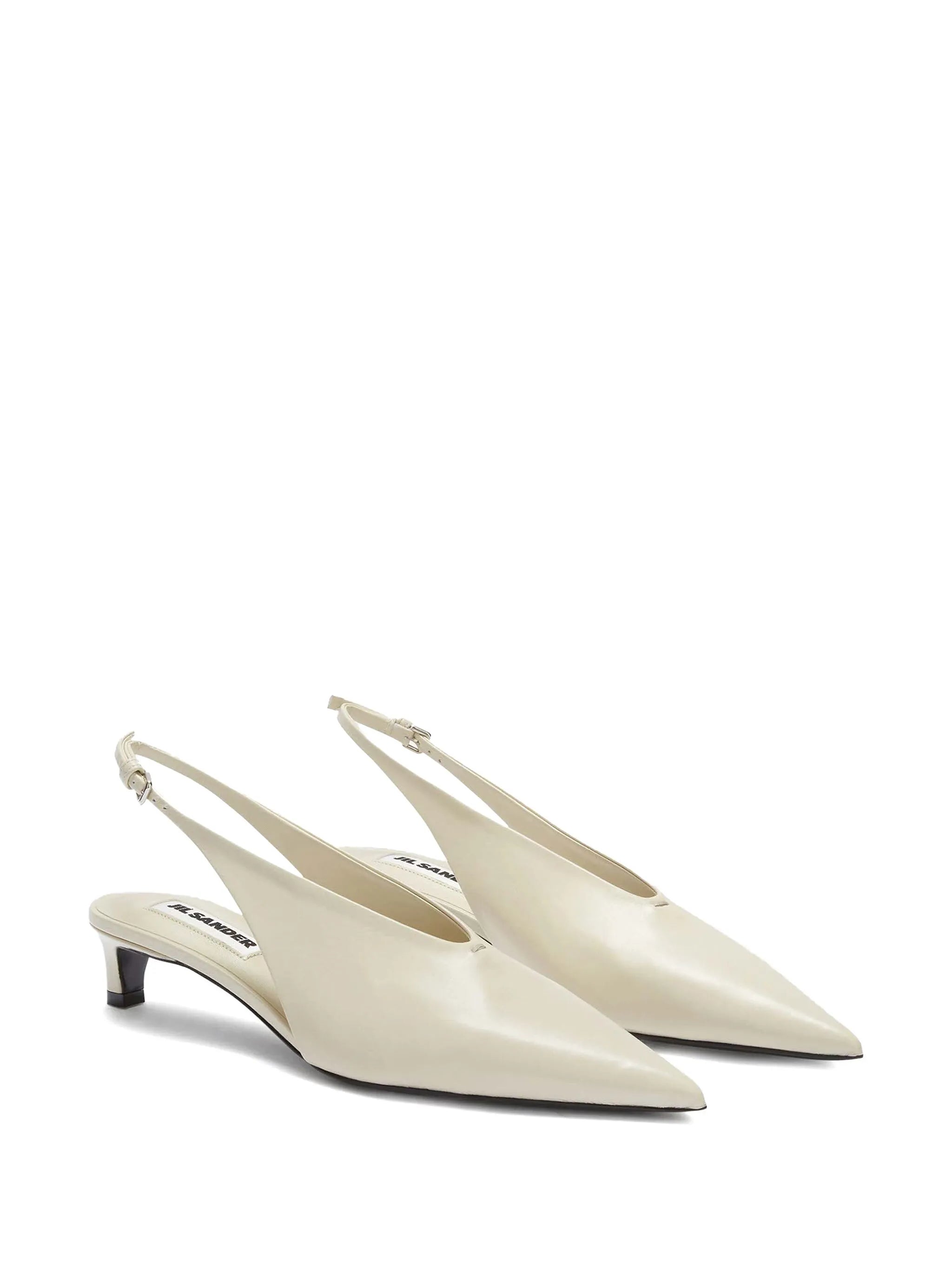 pointed-toe leather slingback pumps