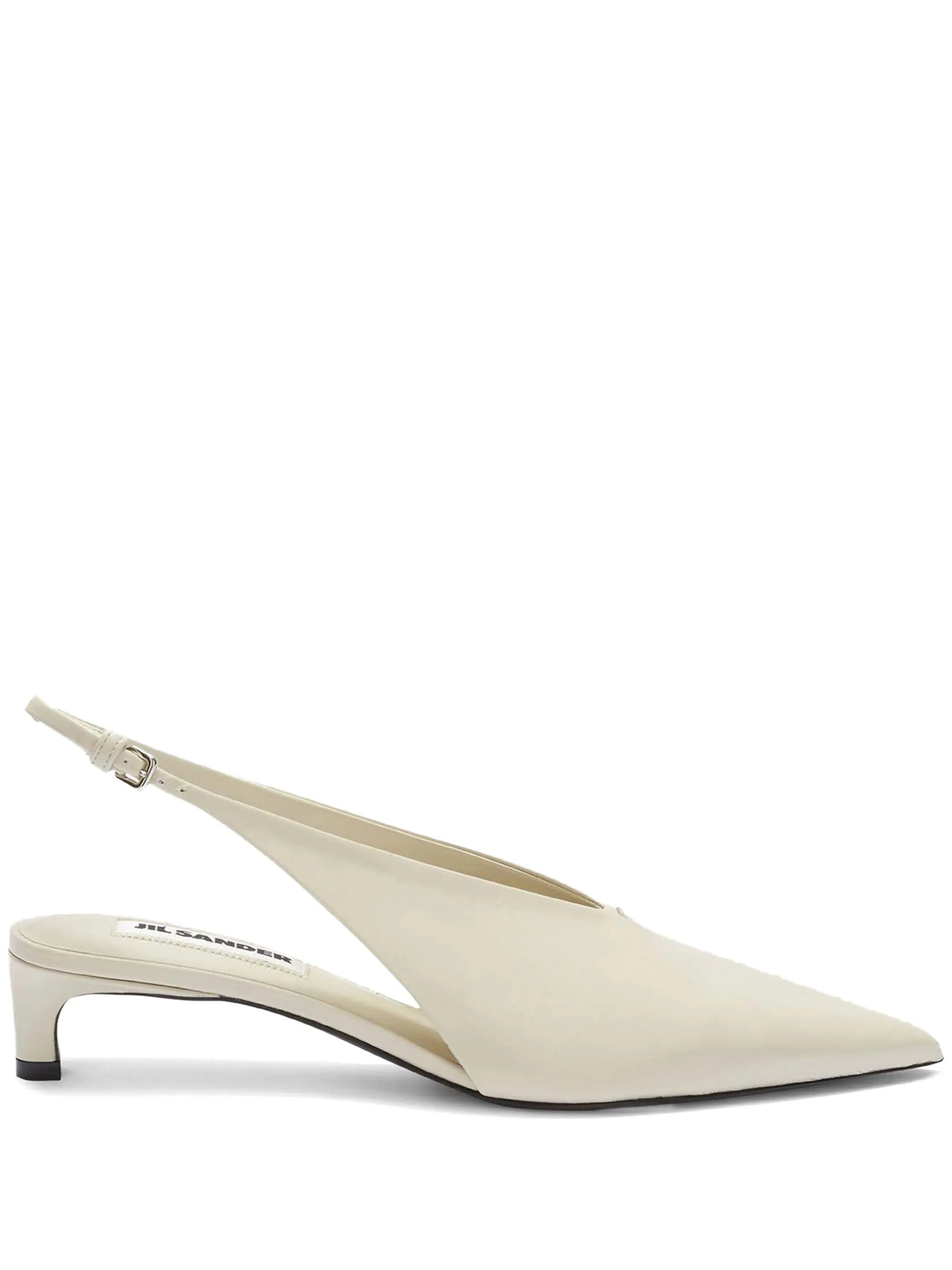 pointed-toe leather slingback pumps