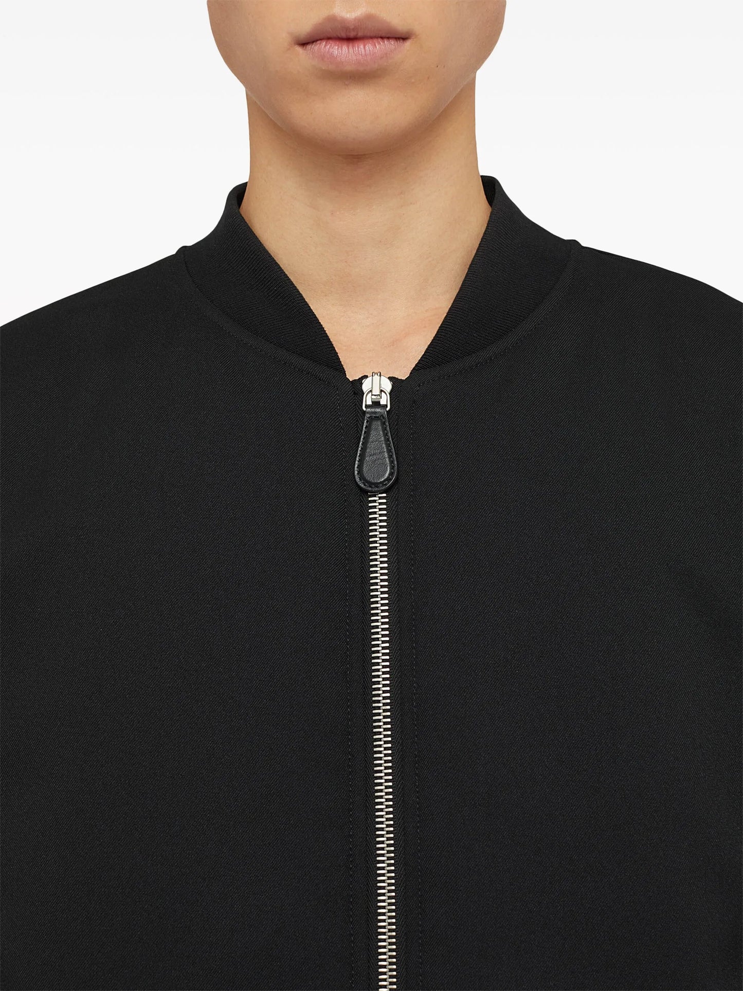 padded gabardine bomber jacket