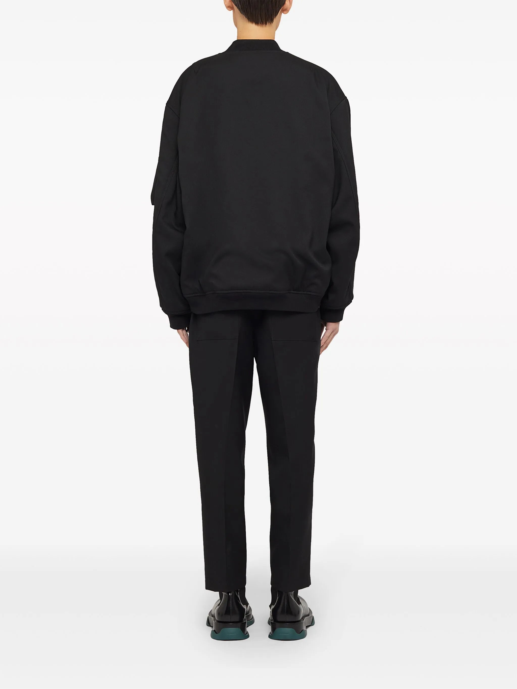 padded gabardine bomber jacket
