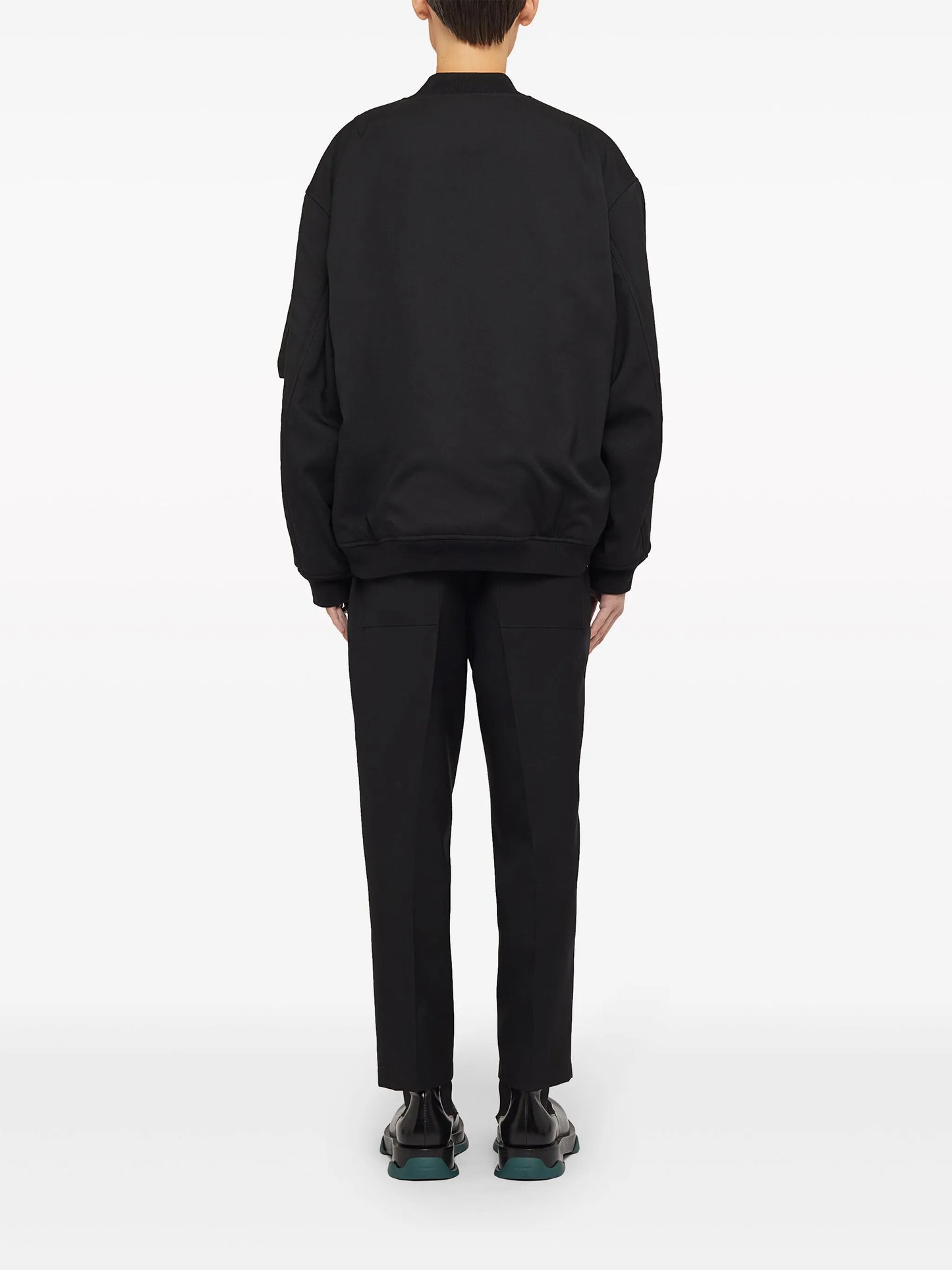 padded gabardine bomber jacket