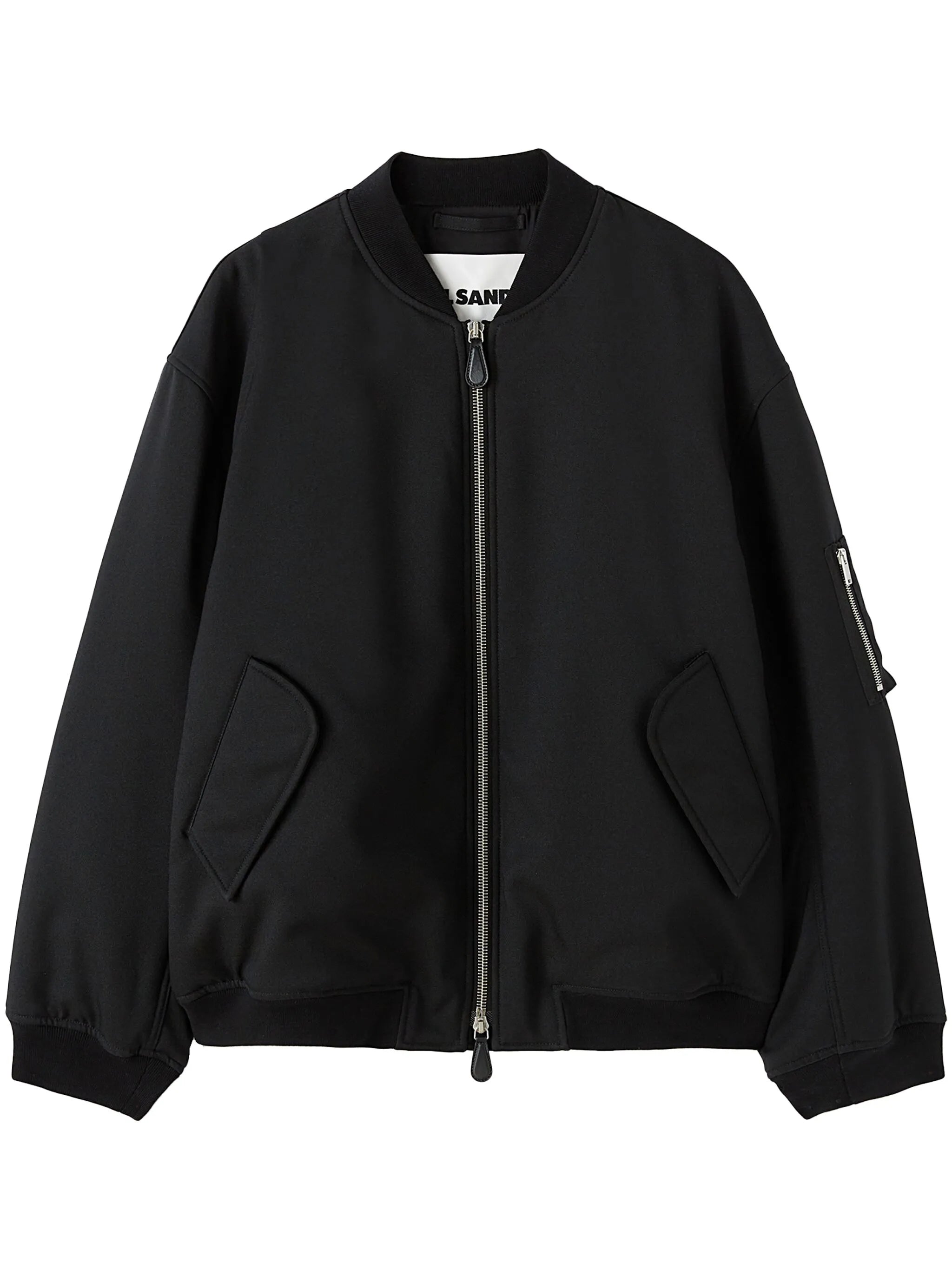 padded gabardine bomber jacket