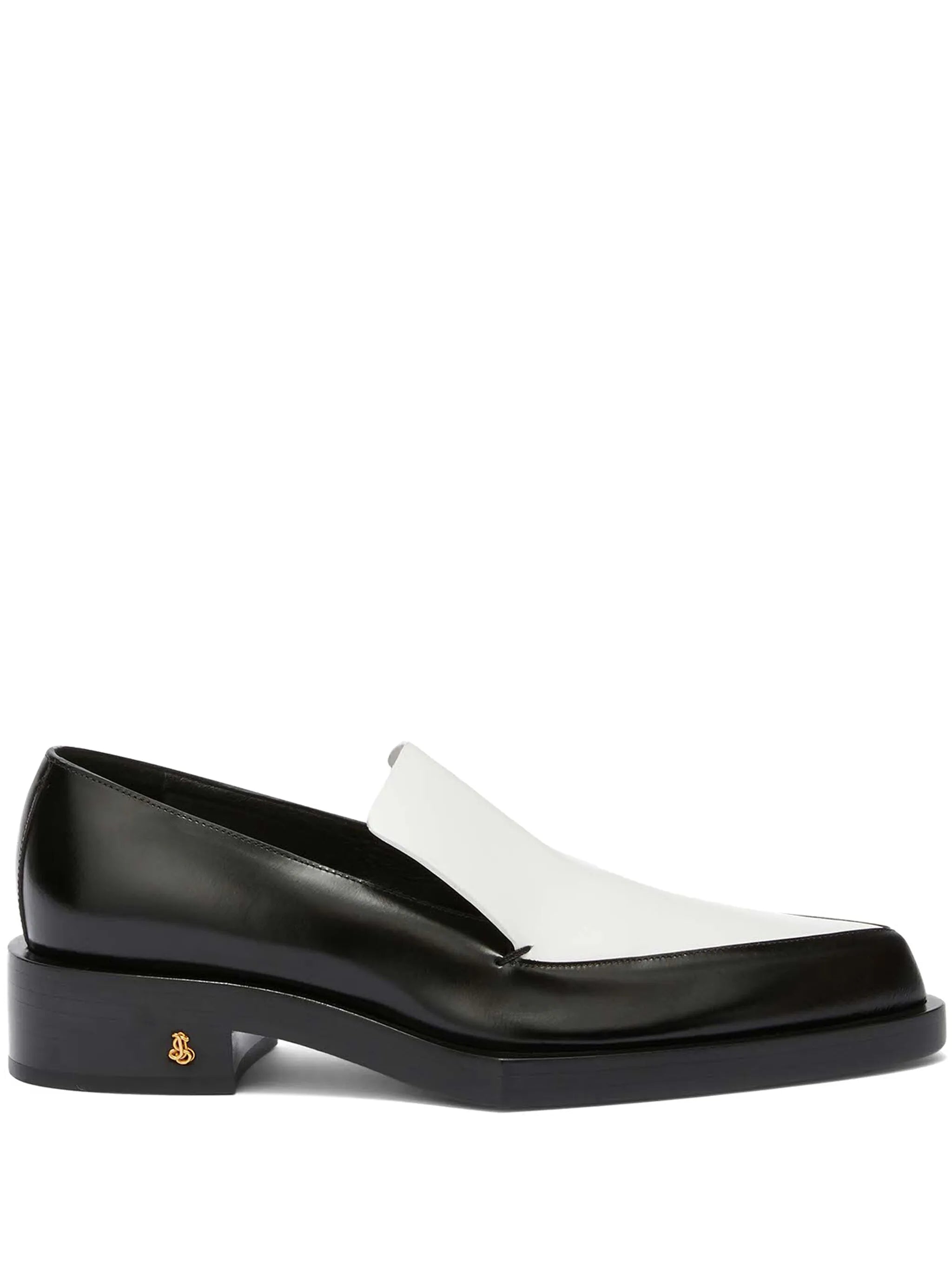 two-tone leather loafers