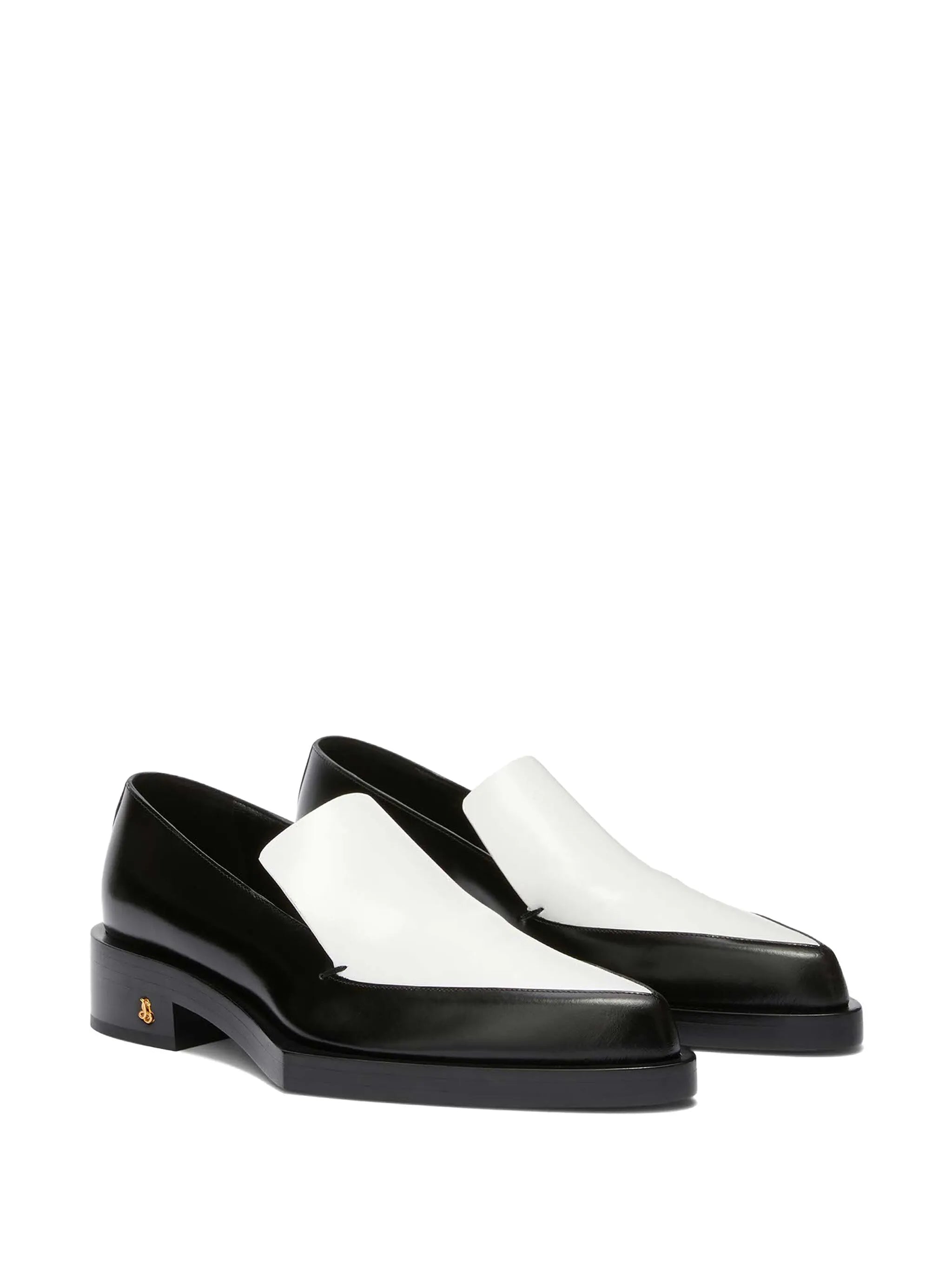 two-tone leather loafers