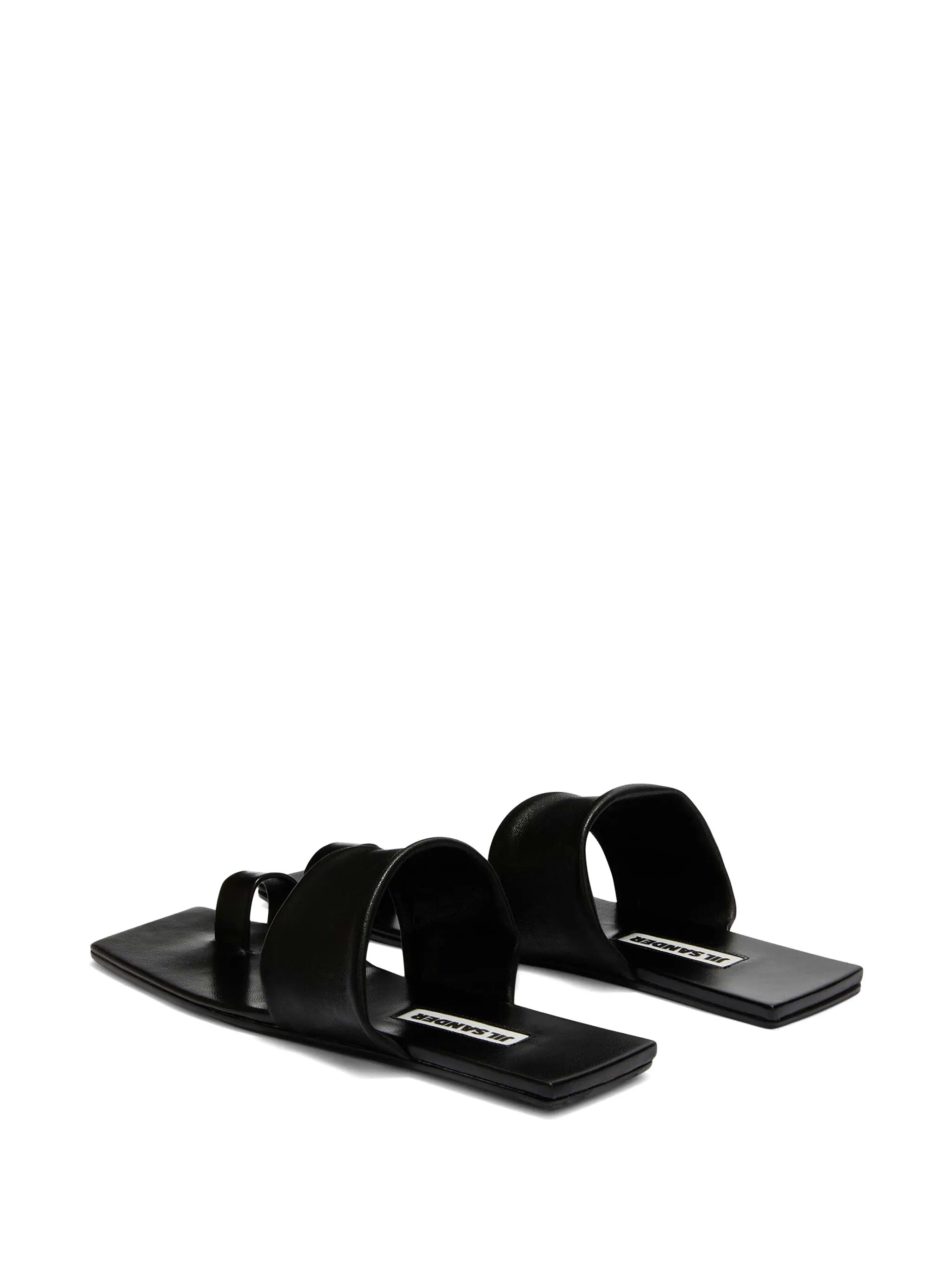 square open-toe leather sandals