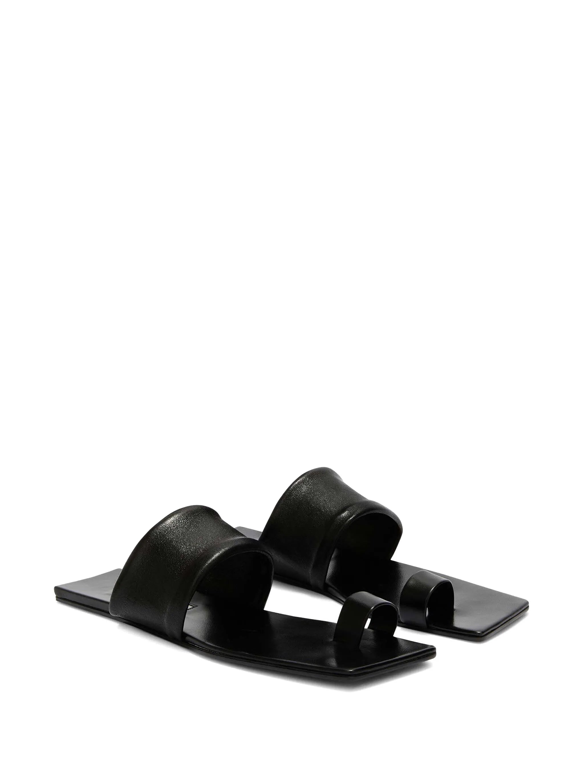 square open-toe leather sandals