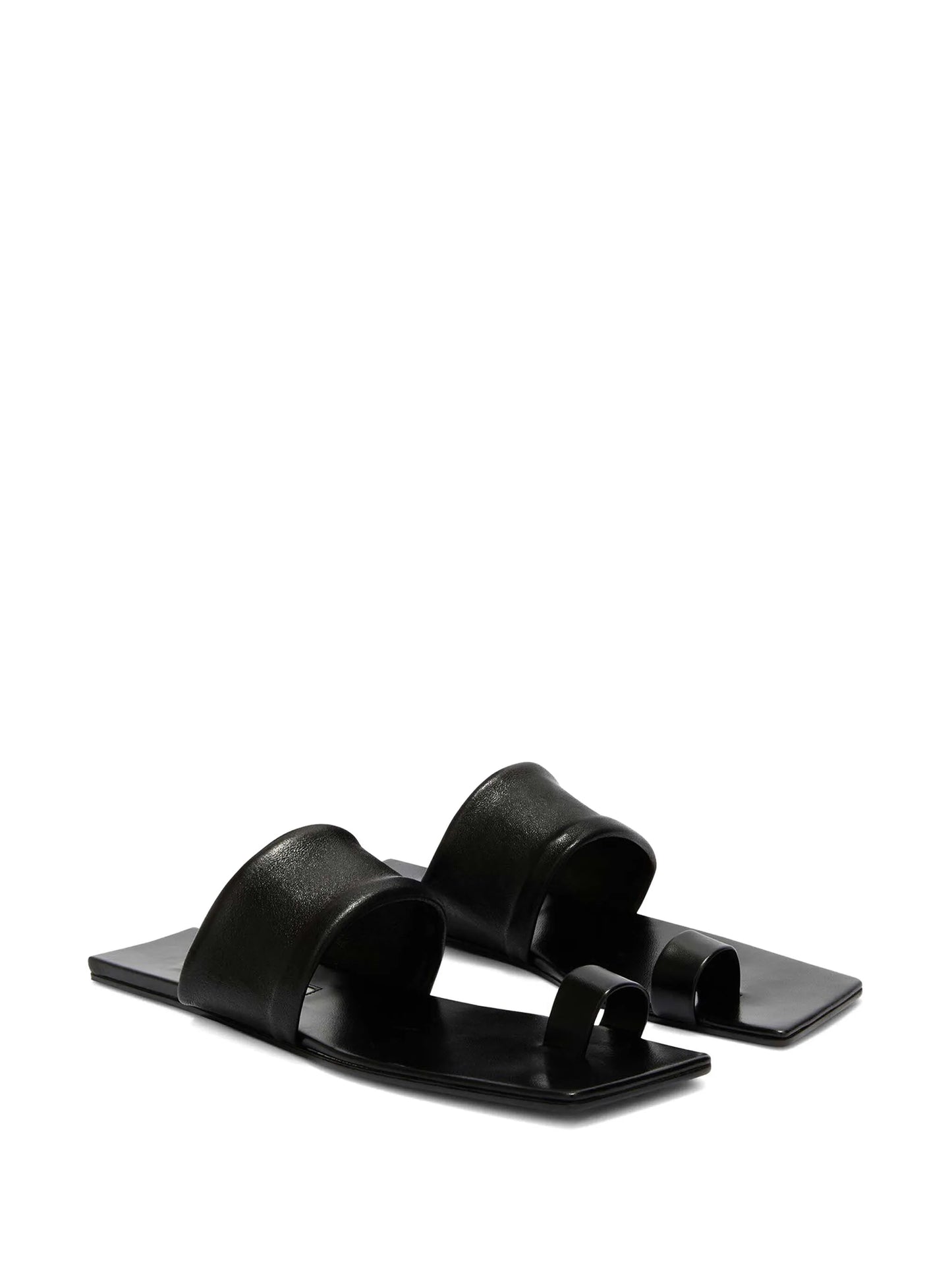 square open-toe leather sandals